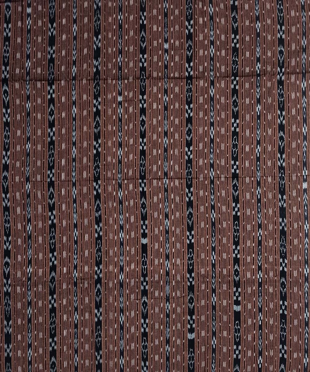 Black Brown Nuapatna Handwoven Ikat Shirting Materials Image 2