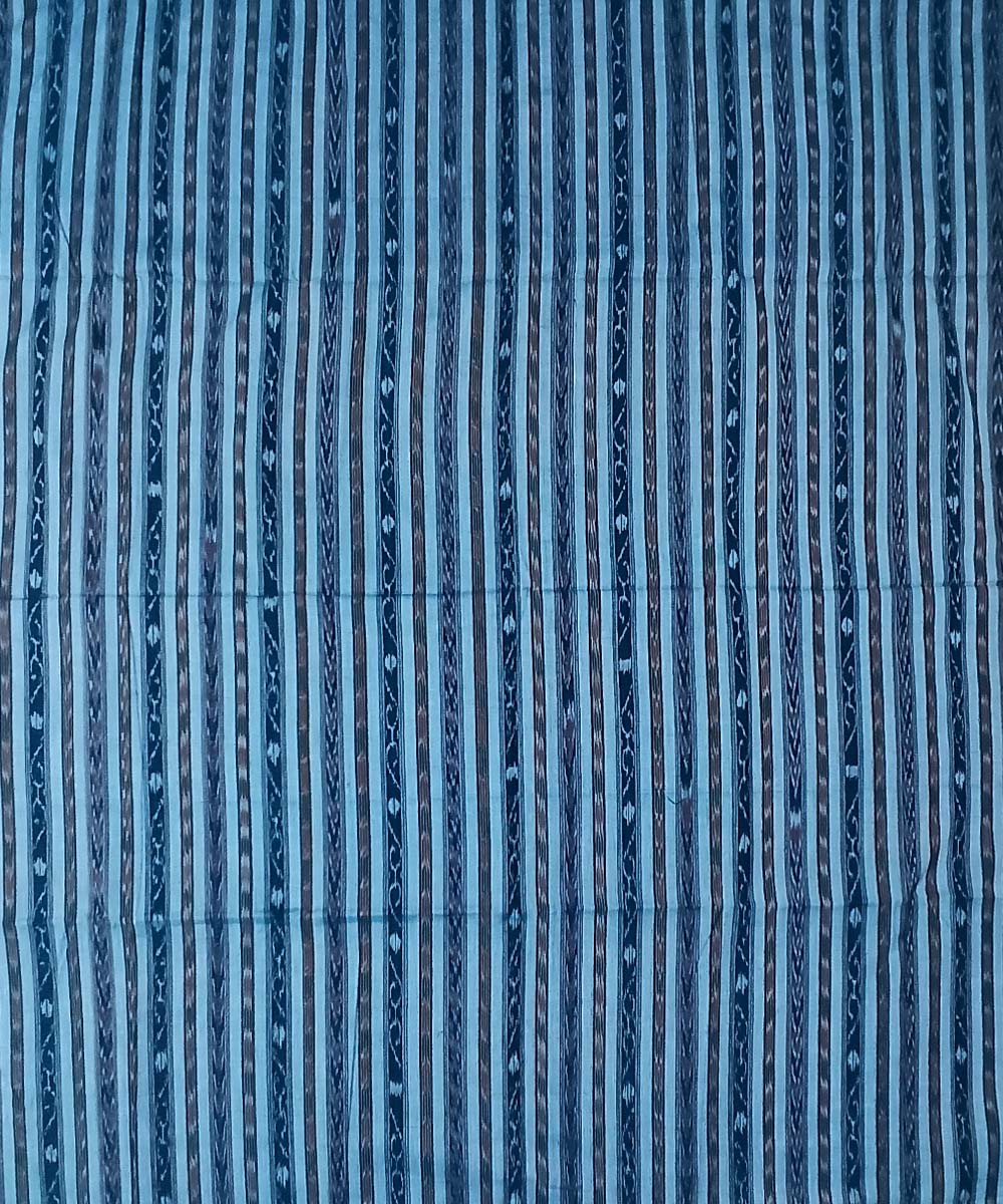 Sky Blue Nuapatna Handwoven Ikat Shirting Materials Image 2