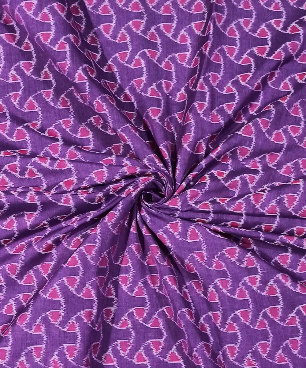 Purple Sambalpuri Handwoven Single Ikat Shirting Material Image 1