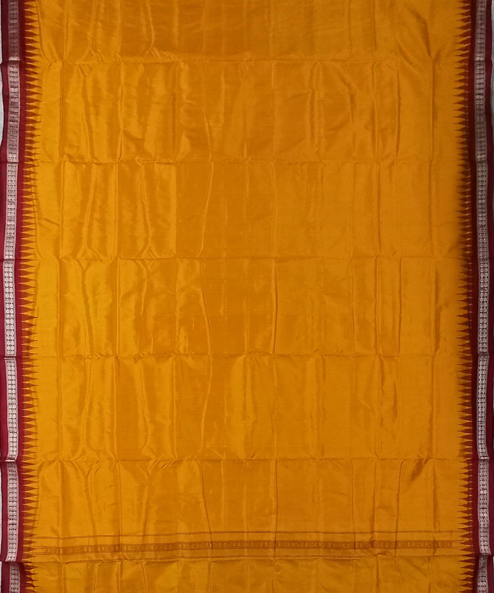 Yellow Sambalpuri Handwoven Ikat Silk Joda Image 2