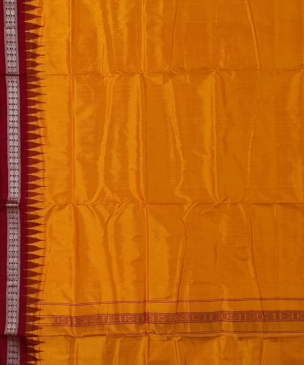 Yellow Sambalpuri Handwoven Ikat Silk Joda Image 3
