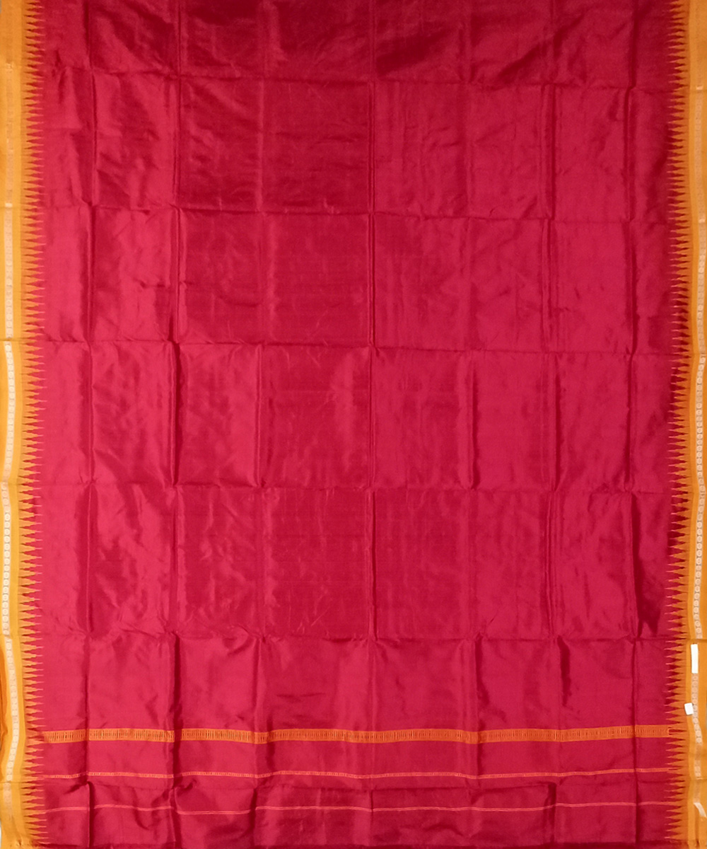 Red Sambalpuri Handwoven Ikat Silk Joda Image 3