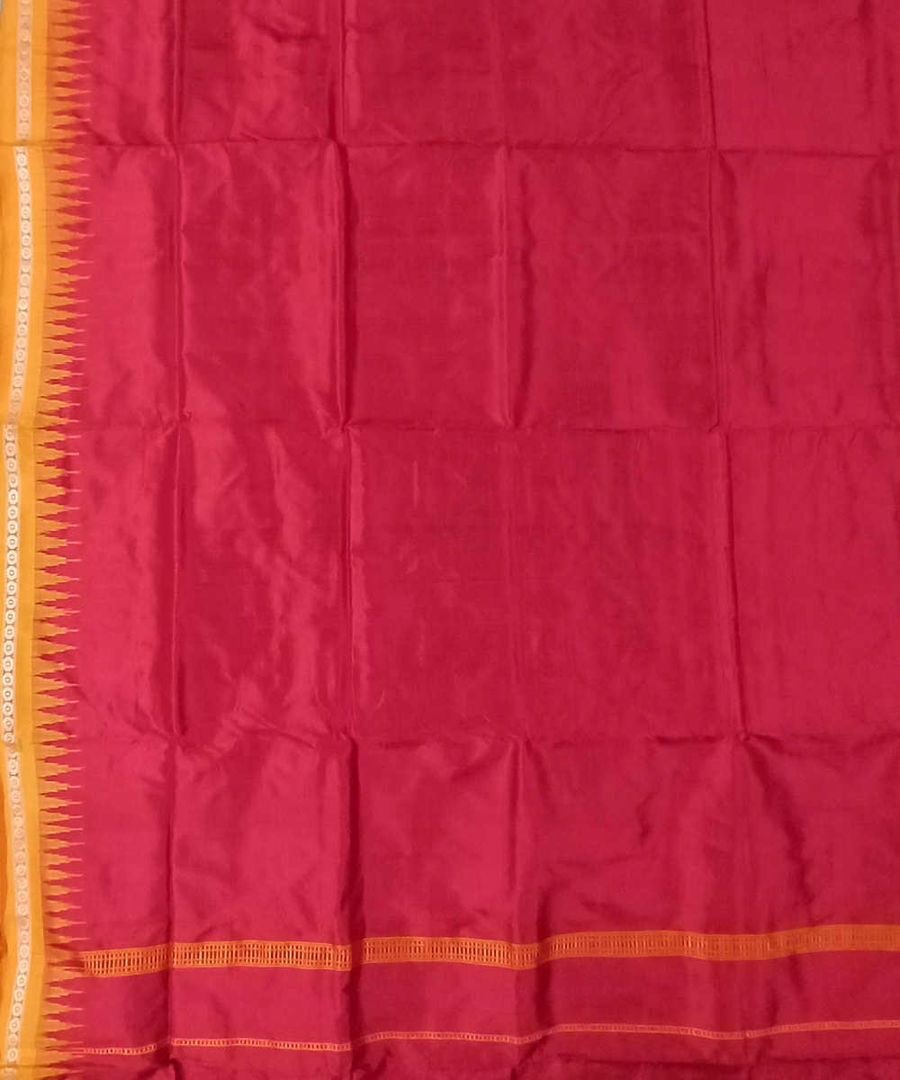 Red Sambalpuri Handwoven Ikat Silk Joda Image 4