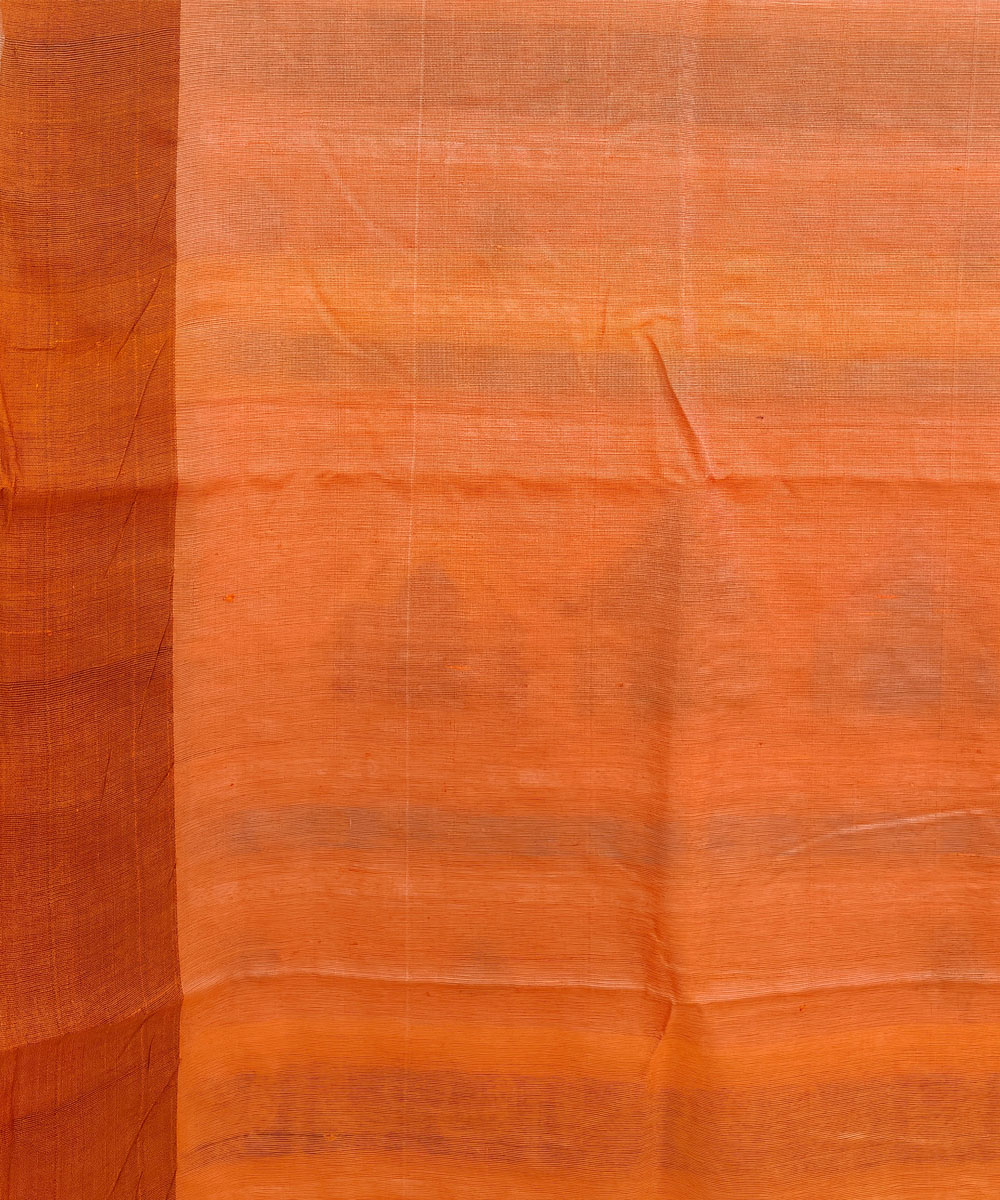 Beige Orange Sambalpuri Handwoven Dolabedi Tussar Silk Saree Image 4