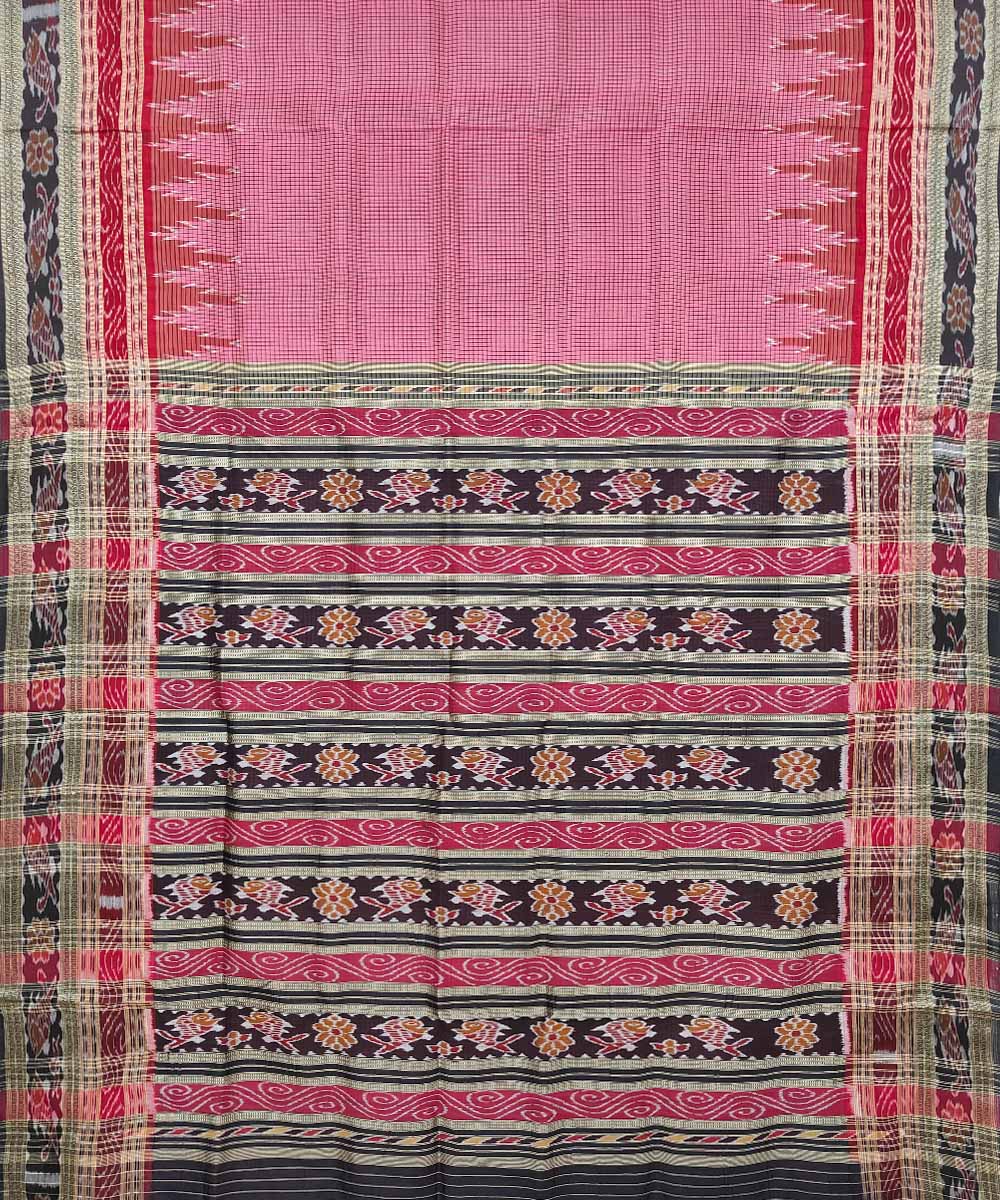 Purple Black Handwoven Khandua Silk Saree Image 2