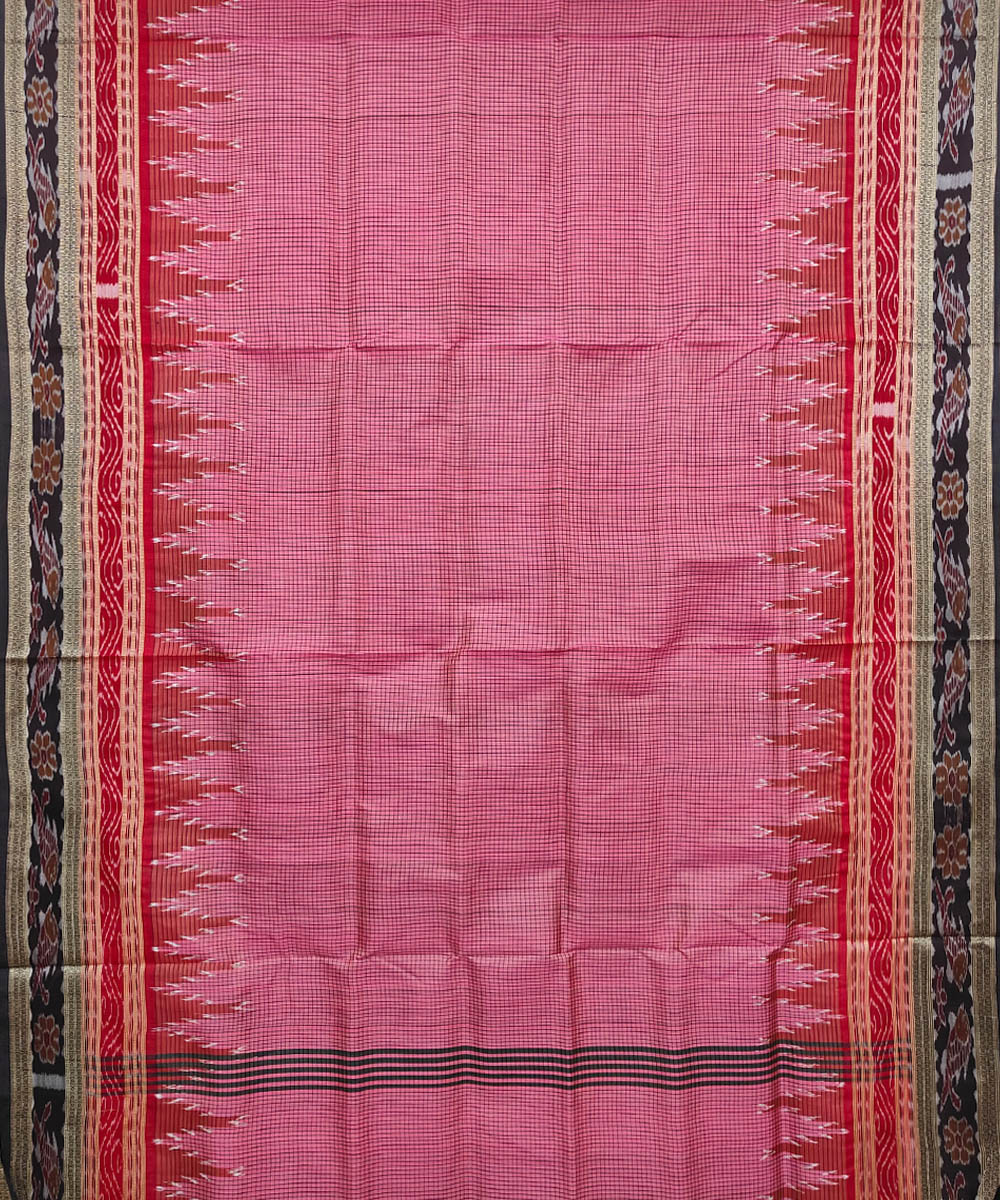 Purple Black Handwoven Khandua Silk Saree Image 3