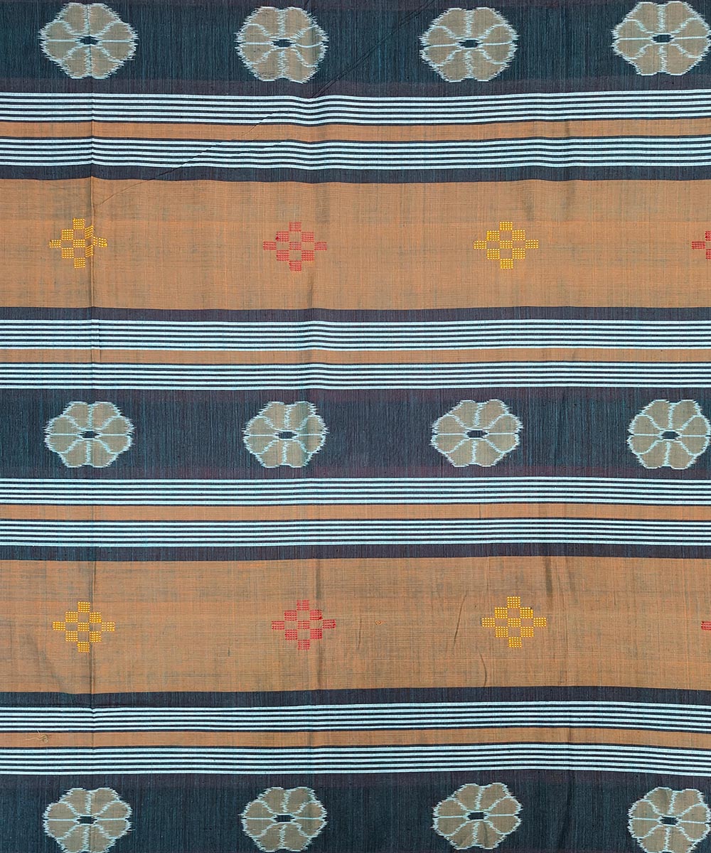 Brown Sambalpuri Handwoven Cotton Double Bed Sheet Image 3