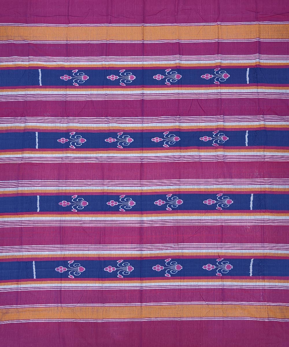 Majenta Sambalpuri Handwoven Cotton Single Bed Sheet SMCBED1307