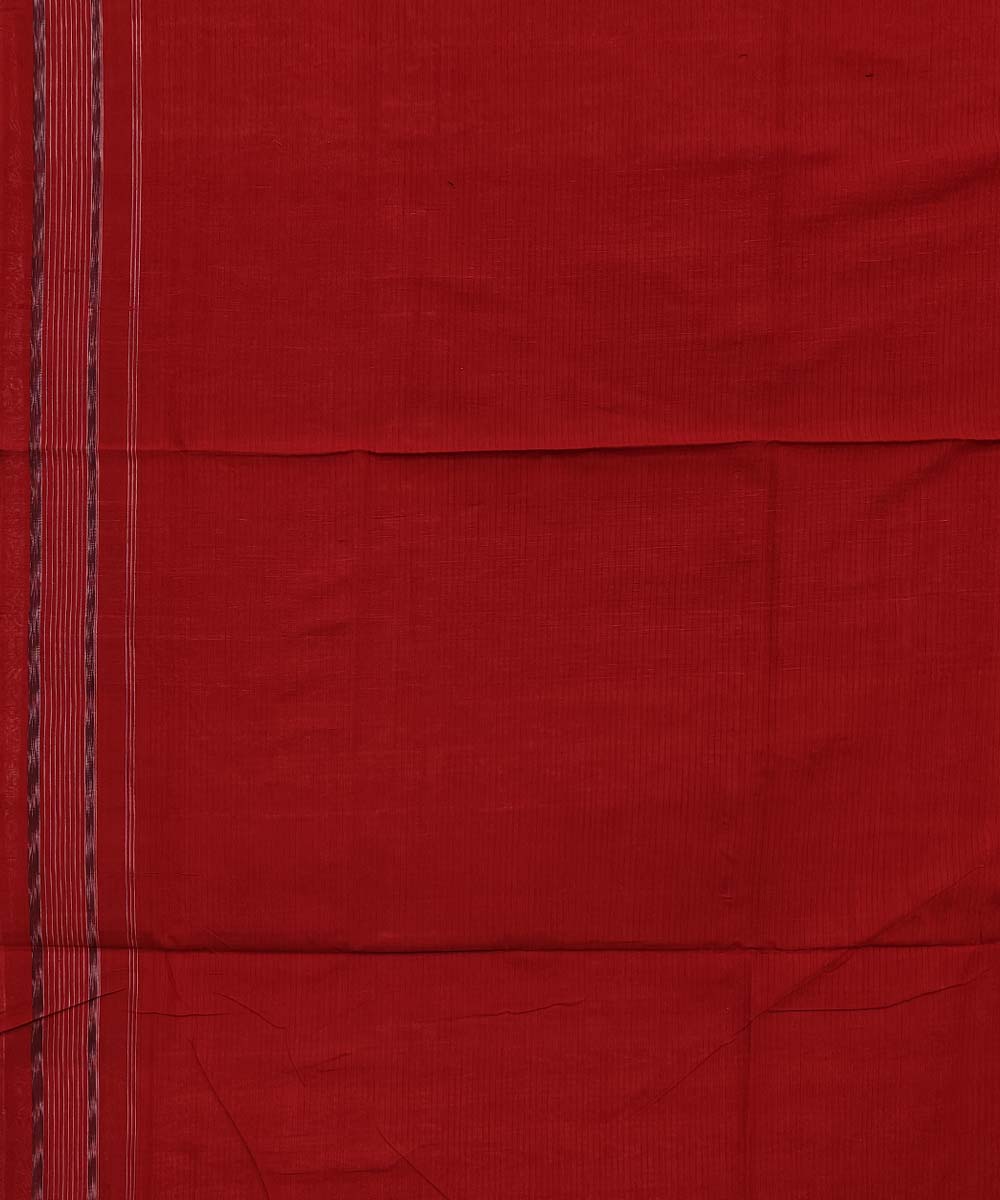 Gray Maroon Sambalpuri Handwoven Single Ikat Cotton Saree Image 4