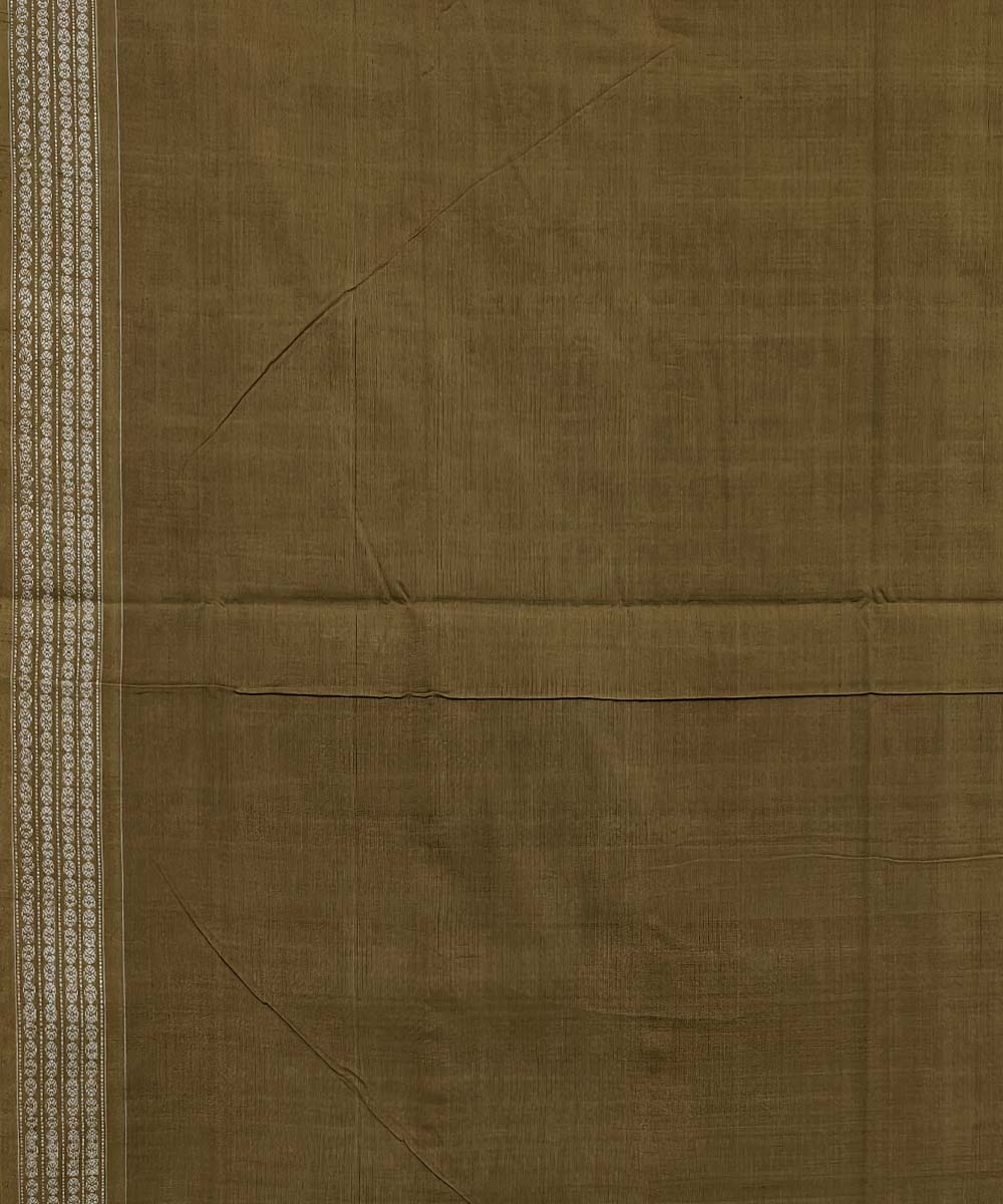 Maroon Green Sambalpuri Handwoven Single Ikat Cotton Saree Image 4