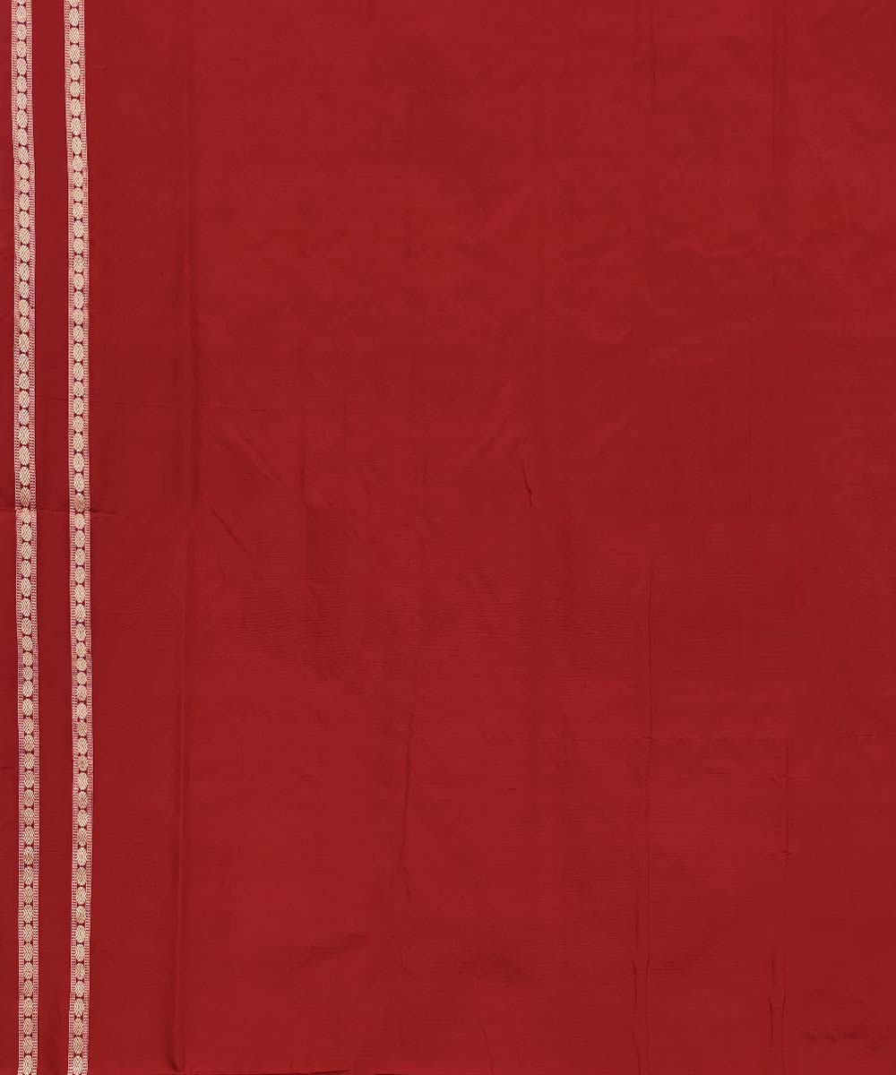 Yellow Red Handwoven Dolabedi Bomkei Silk Saree Image 4