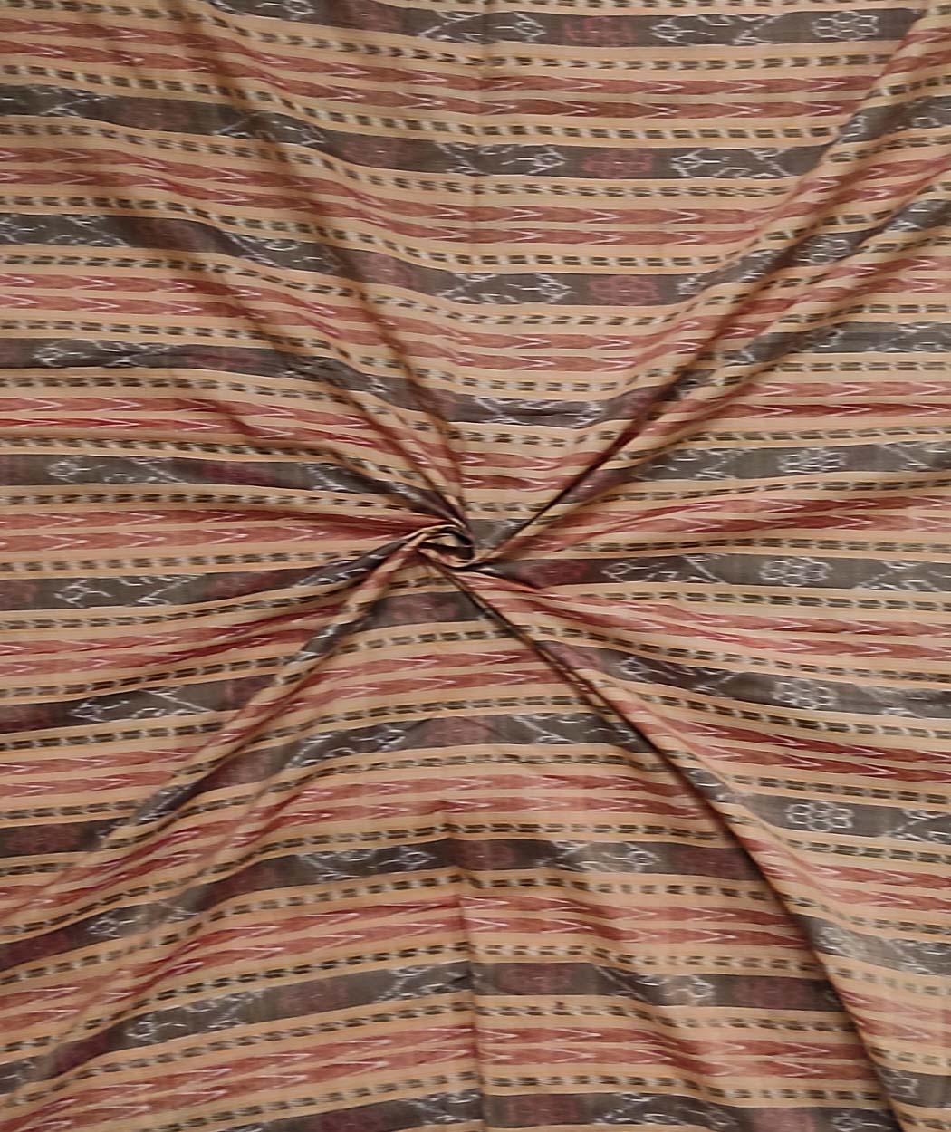 Brown Sambalpuri Handwoven Single Ikat Shirting Materials Image 1