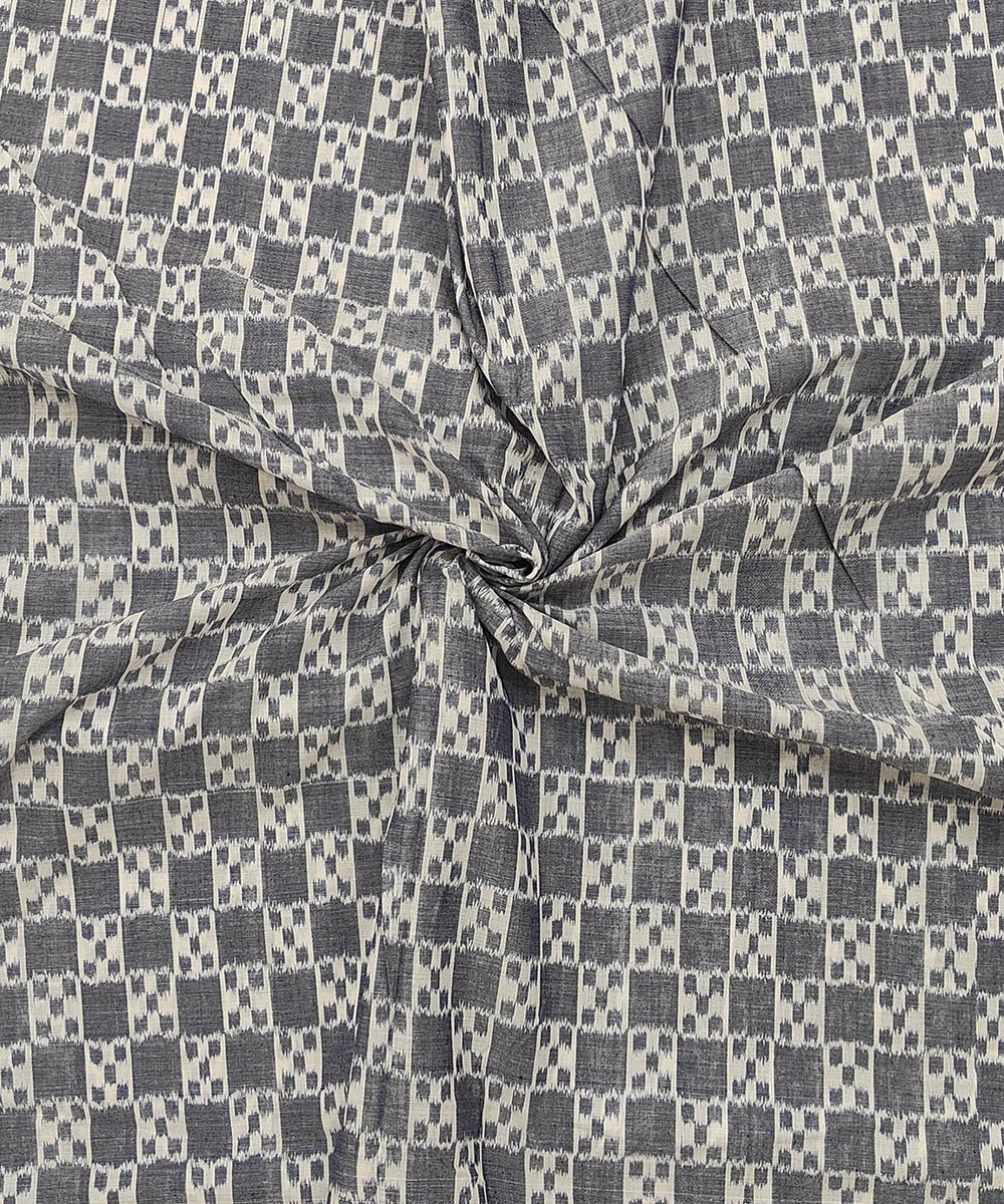 Gray Sambalpuri Handwoven Single Ikat Shirting Materials Image 1