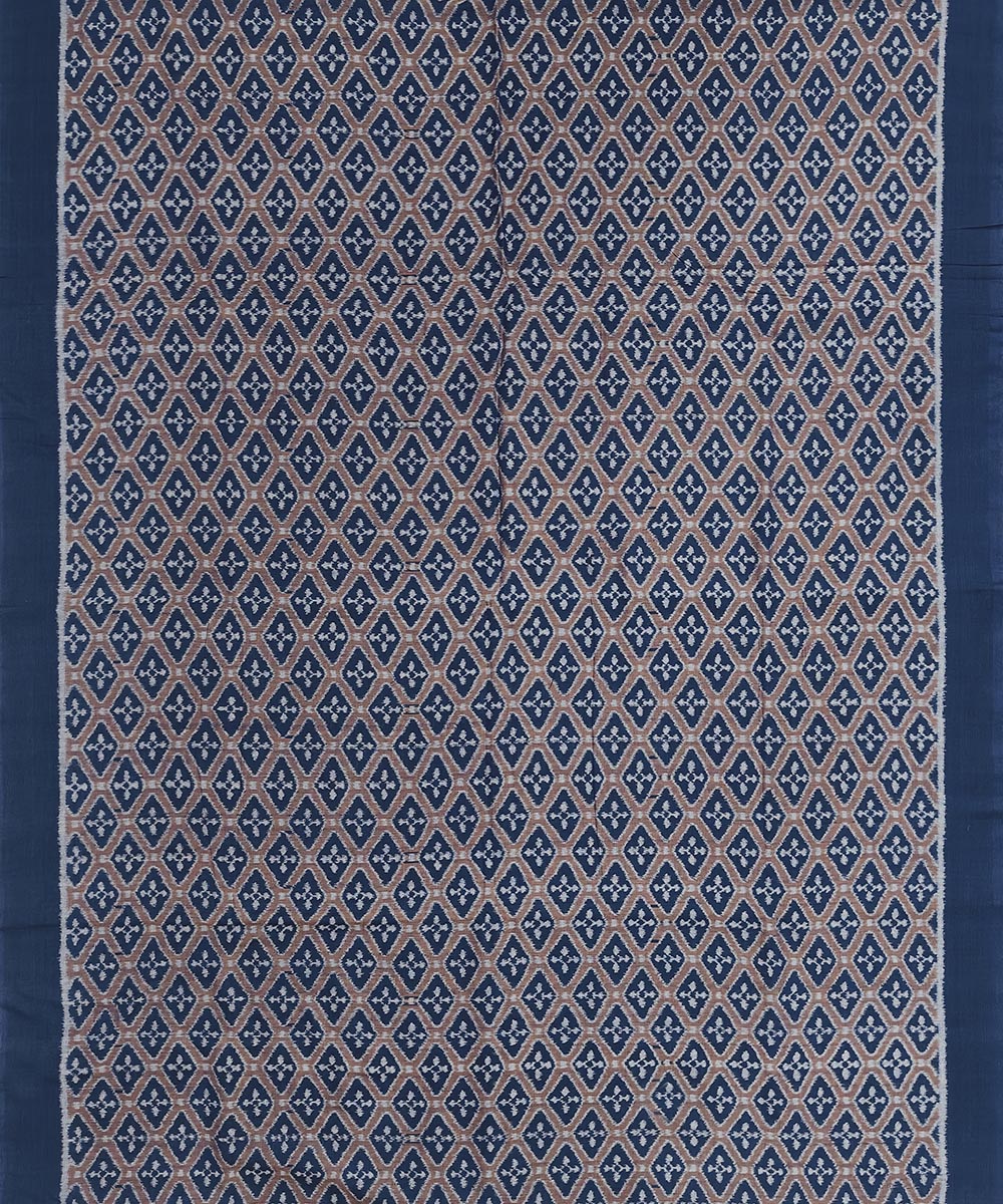 Blue Sambalpuri Handwoven Single Ikat Shirting Materials Image 3