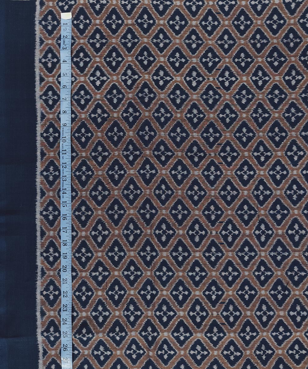 Blue Sambalpuri Handwoven Single Ikat Shirting Materials Image 4