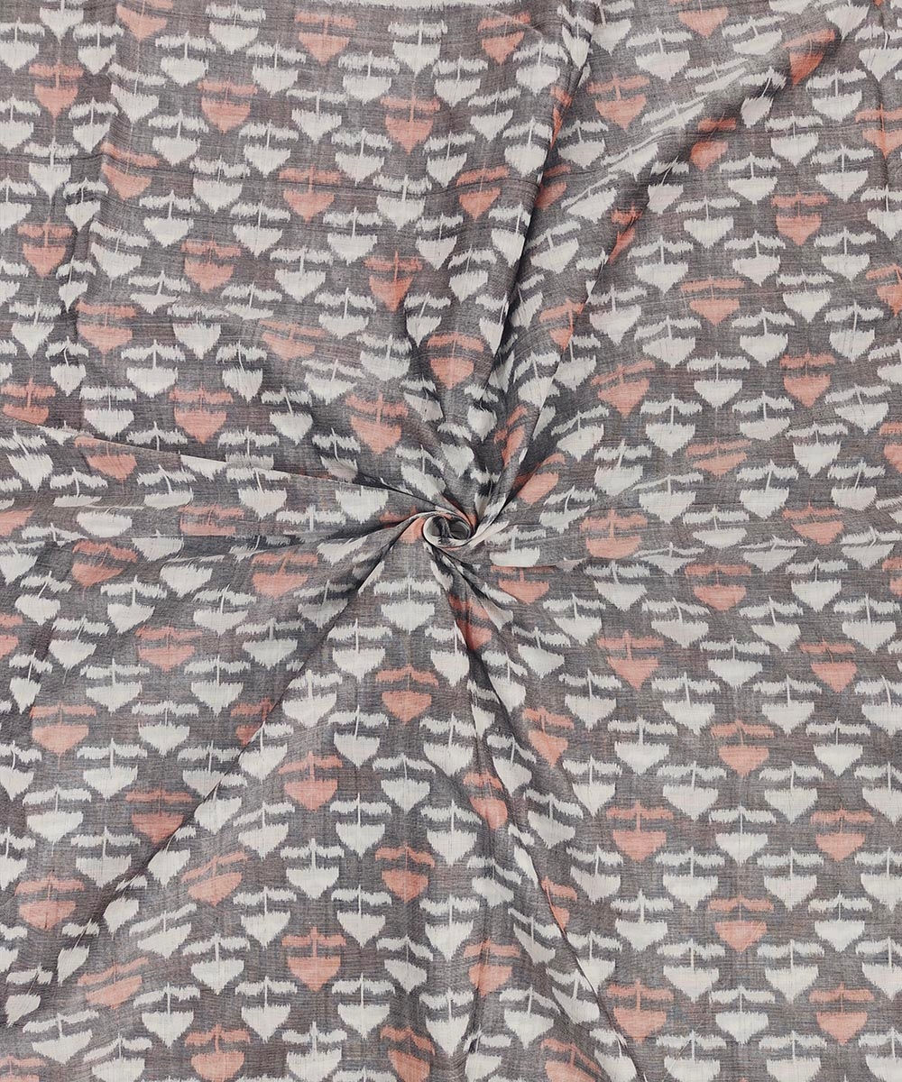 Gray Sambalpuri Handwoven Single Ikat Shirting Materials SFCSHI1419