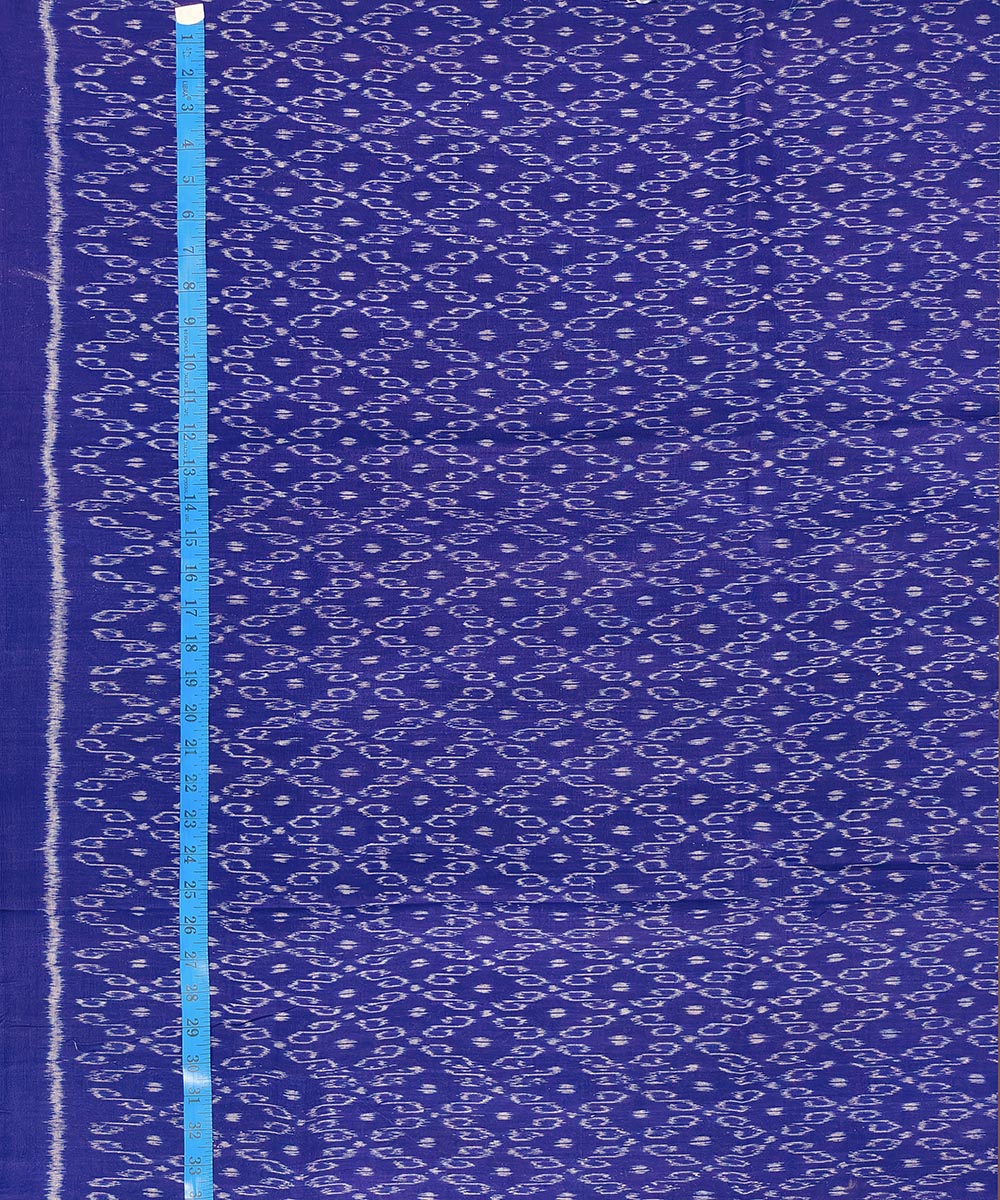 Blue Sambalpuri Handwoven Single Ikat Shirting Materials Image 4