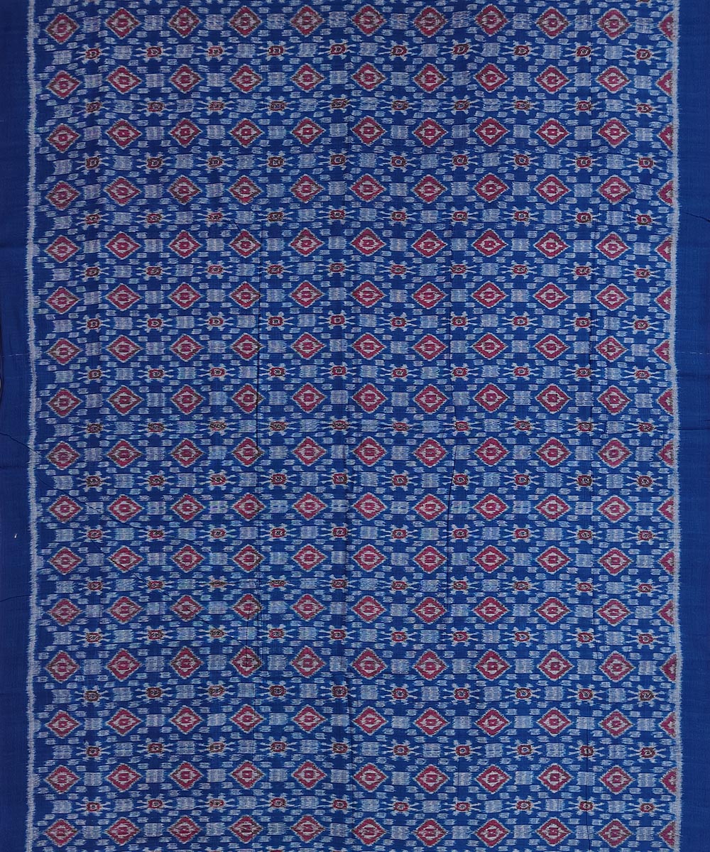 Blue Sambalpuri Handwoven Single Ikat Shirting Materials Image 3