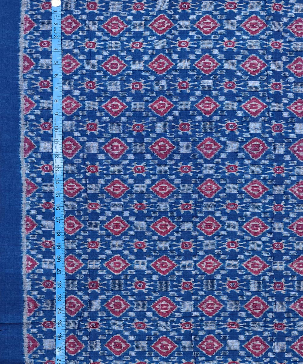 Blue Sambalpuri Handwoven Single Ikat Shirting Materials Image 4