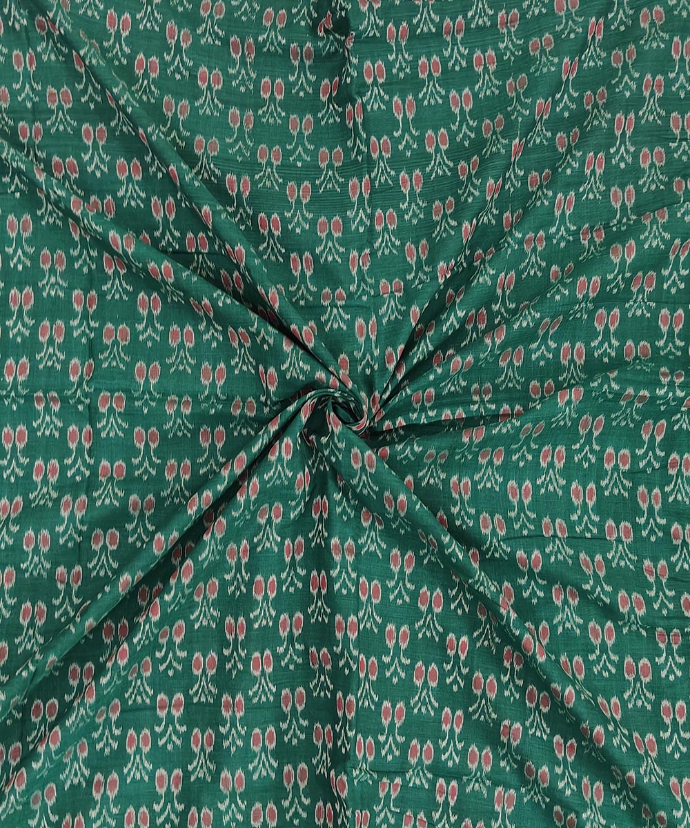 Green Sambalpuri Handwoven Single Ikat Shirting Materials Image 1