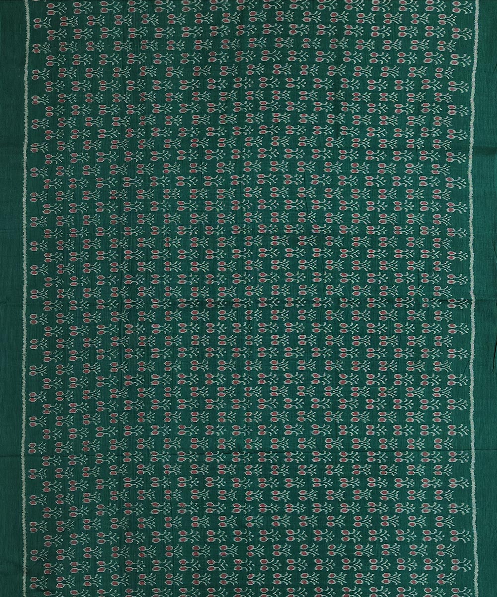 Green Sambalpuri Handwoven Single Ikat Shirting Materials Image 3