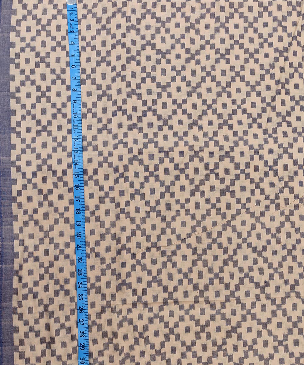 Beige Sambalpuri Handwoven Single Ikat Shirting Materials Image 4