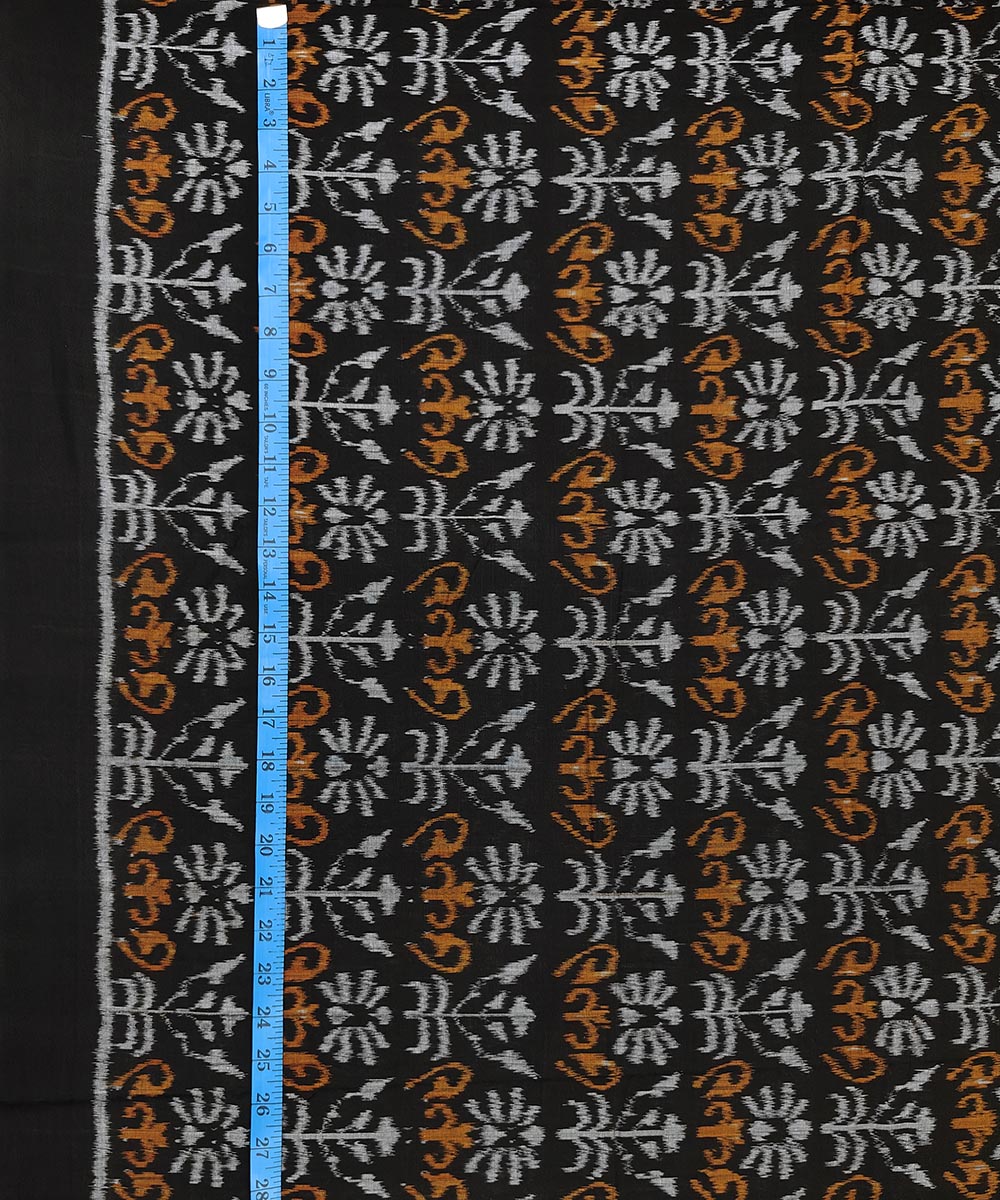 Black Sambalpuri Handwoven Single Ikat Shirting Materials Image 4