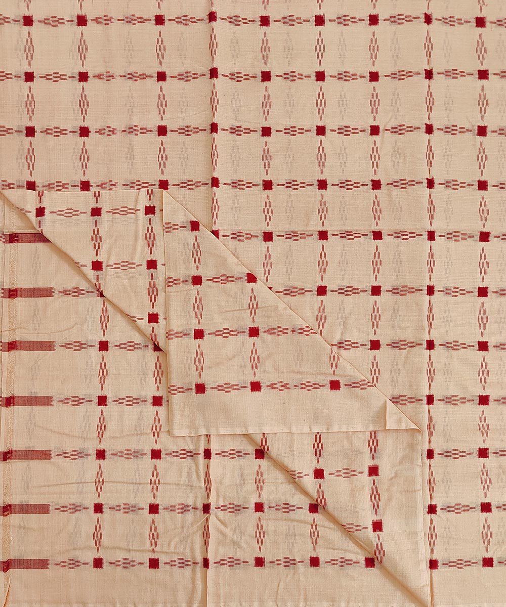 Light Brown Sambalpuri Handwoven Single Ikat Shirting Materials Image 2