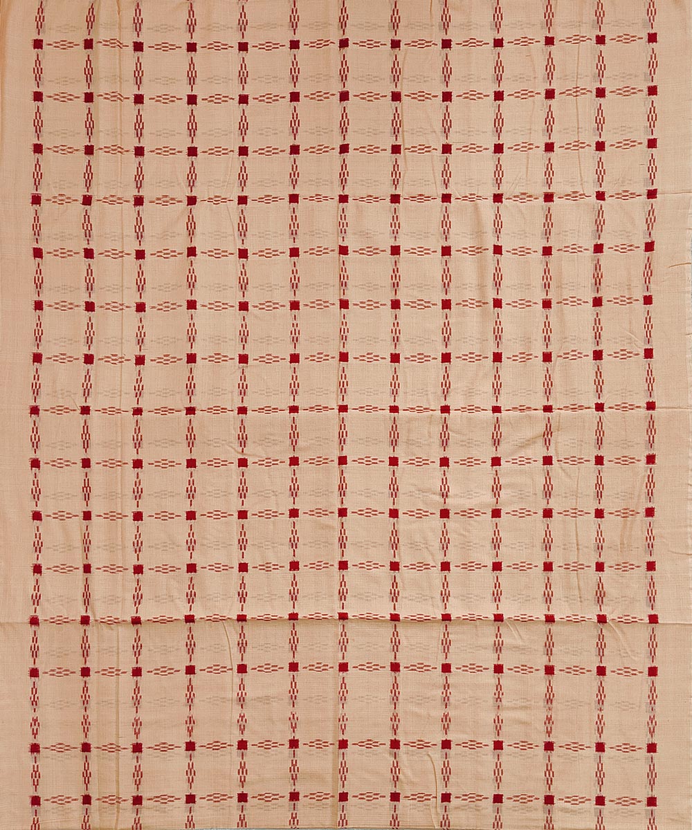 Light Brown Sambalpuri Handwoven Single Ikat Shirting Materials Image 3