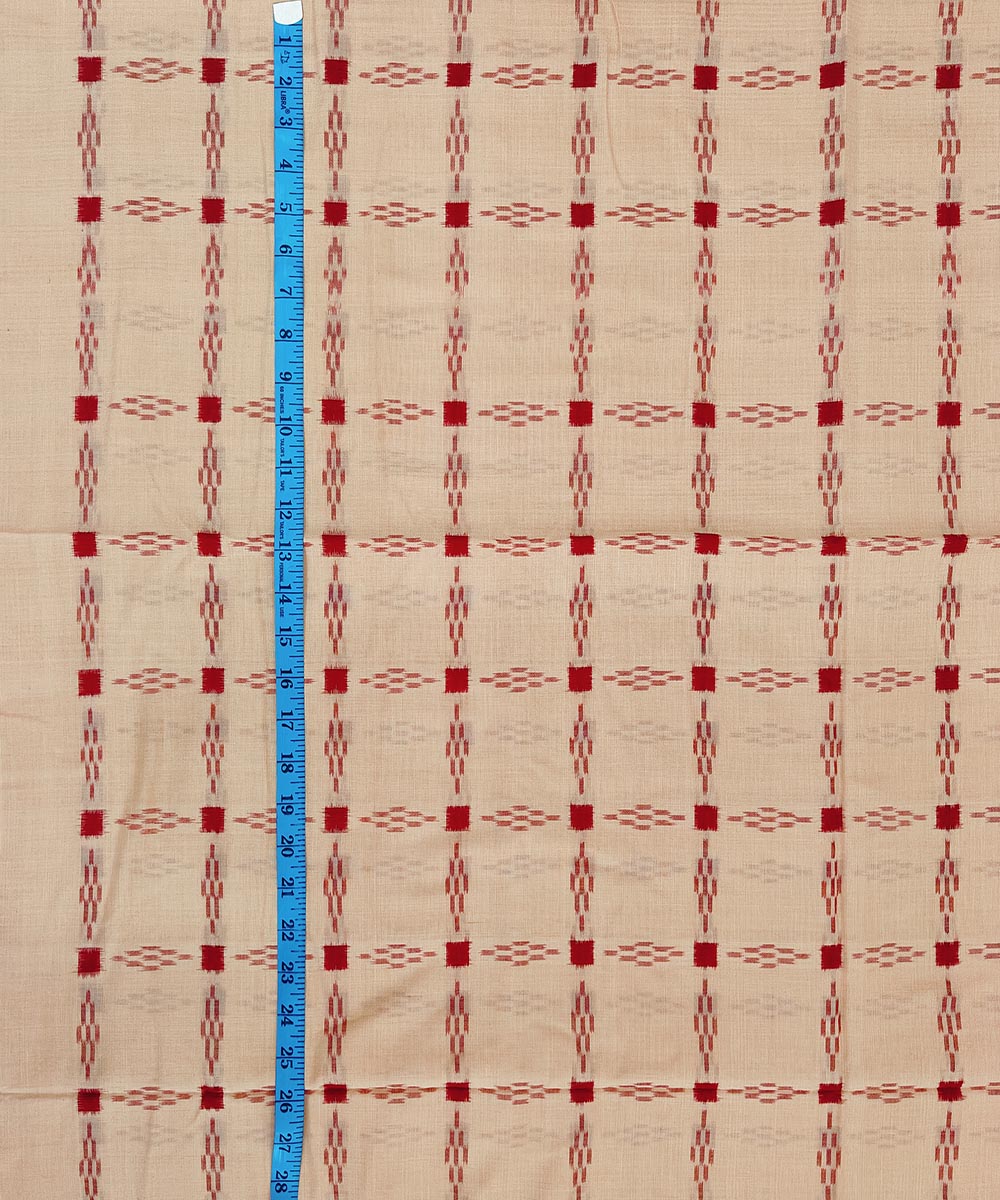 Light Brown Sambalpuri Handwoven Single Ikat Shirting Materials Image 4