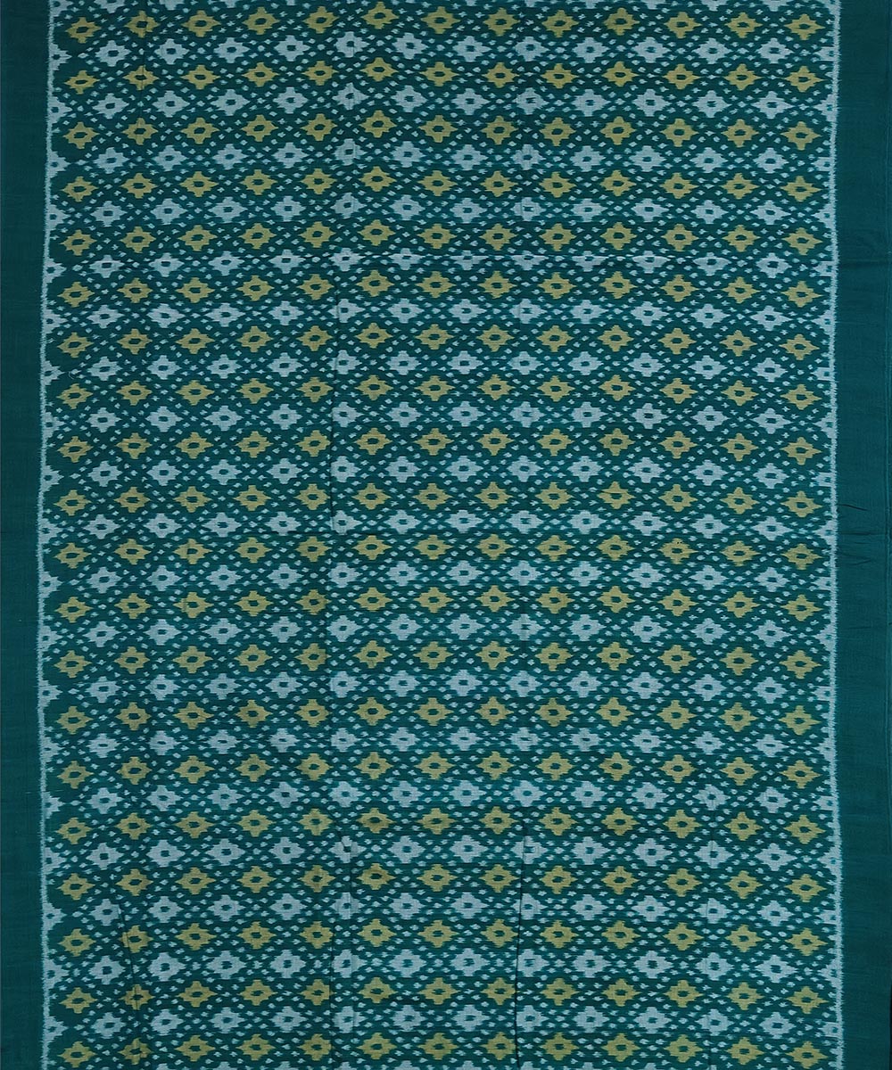 Green Sambalpuri Handwoven Single Ikat Shirting Materials Image 3