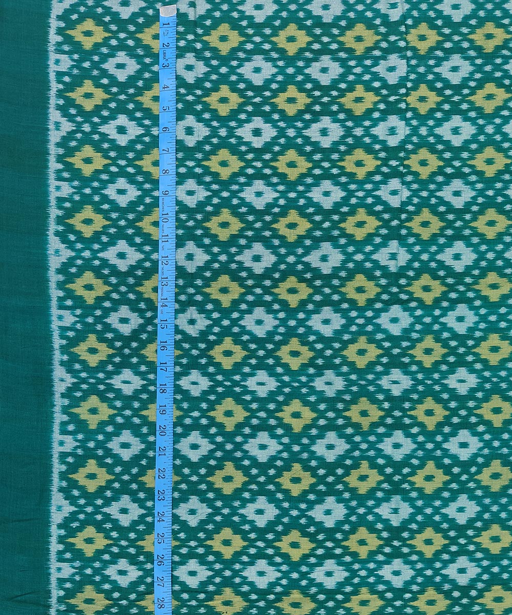 Green Sambalpuri Handwoven Single Ikat Shirting Materials Image 4