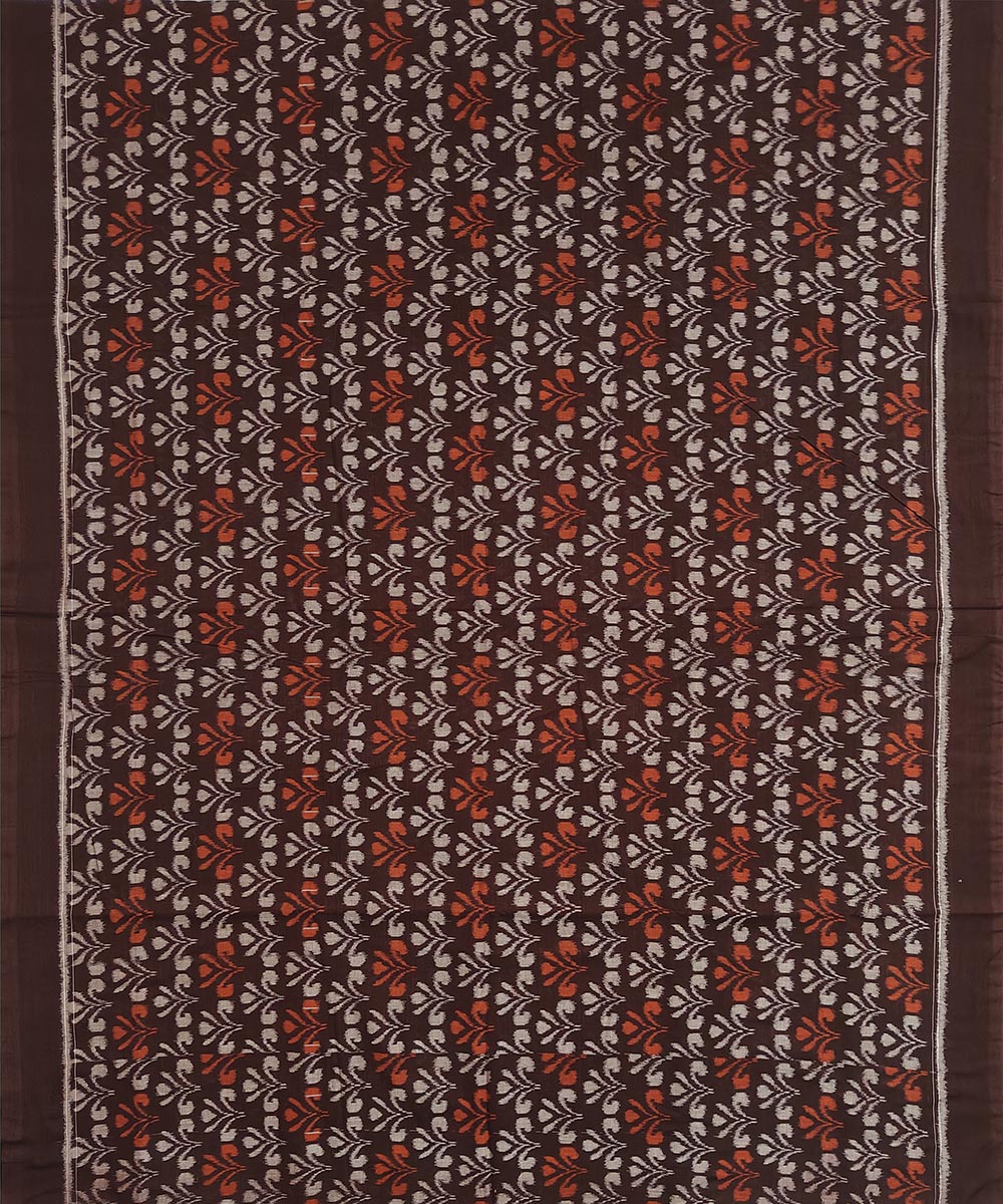 Coffee Sambalpuri Handwoven Single Ikat Shirting Materials Image 3