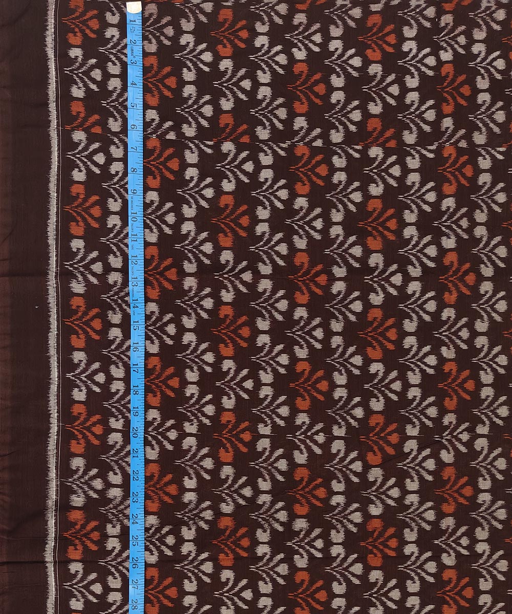 Coffee Sambalpuri Handwoven Single Ikat Shirting Materials Image 4