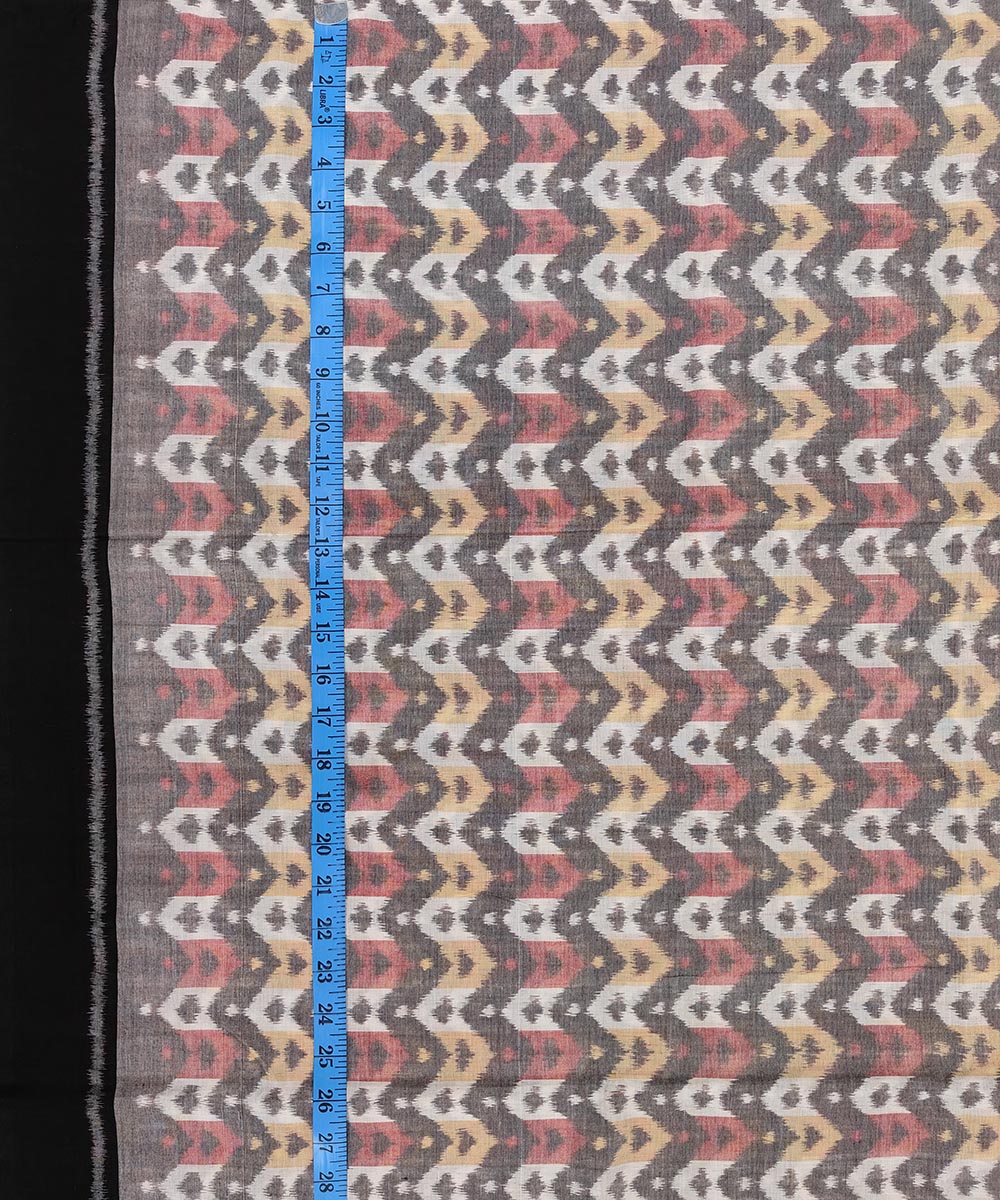 Gray Sambalpuri Handwoven Single Ikat Shirting Materials Image 4