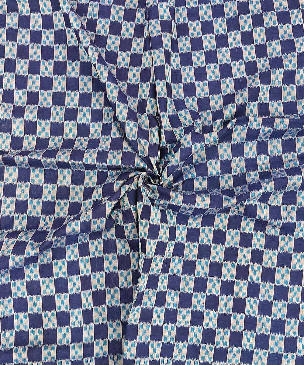 Blue Sambalpuri Handwoven Single Ikat Shirting Materials SFCSHI1431