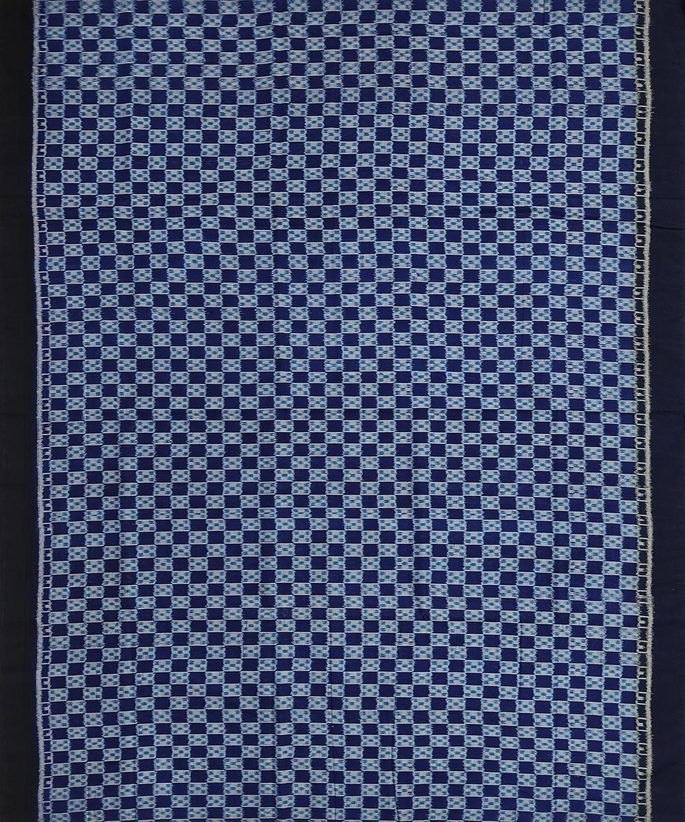 Blue Sambalpuri Handwoven Single Ikat Shirting Materials Image 3