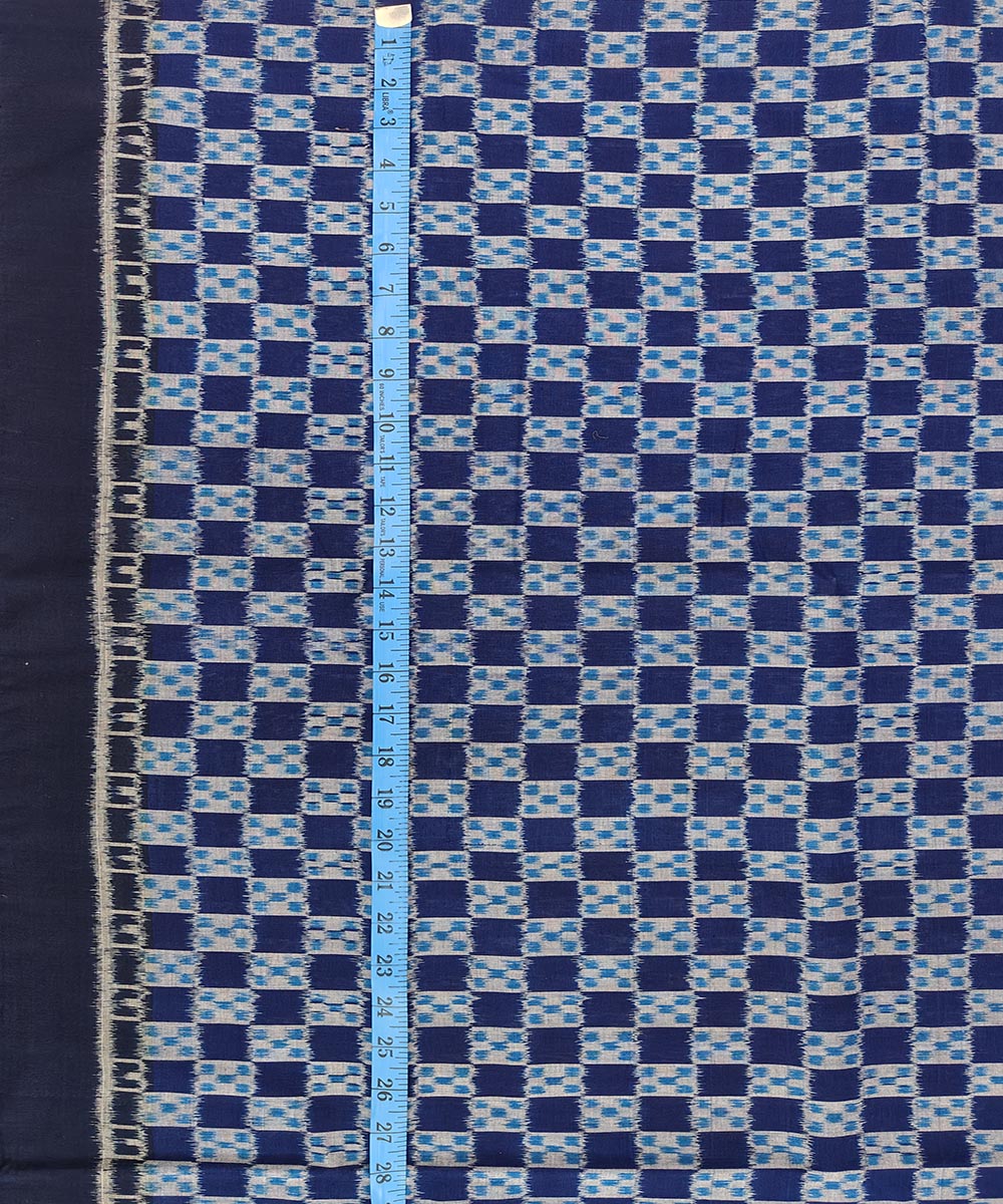 Blue Sambalpuri Handwoven Single Ikat Shirting Materials Image 4