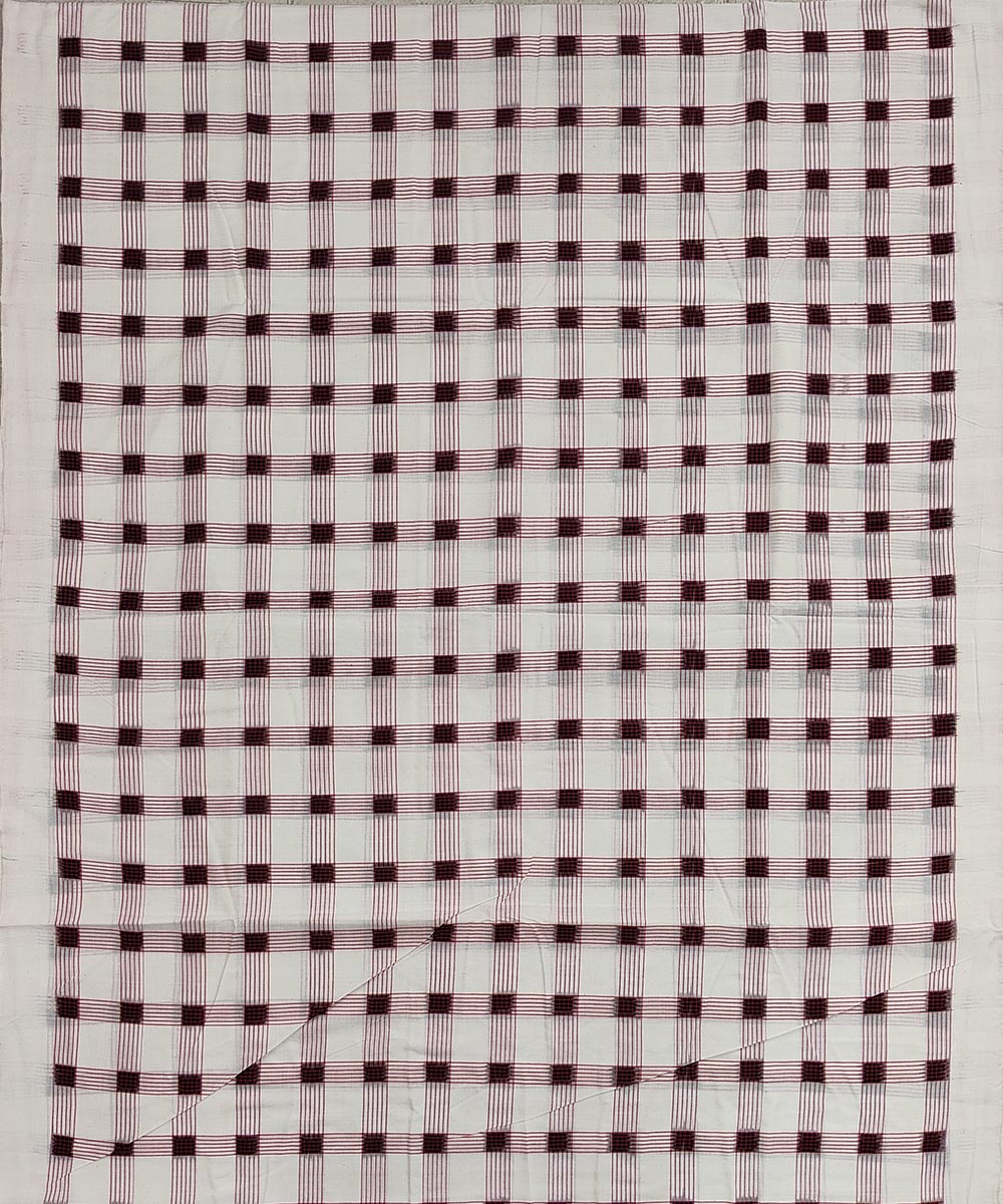 White Sambalpuri Handwoven Single Ikat Shirting Materials Image 3