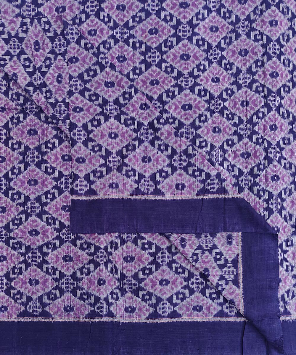 Purple Sambalpuri Handwoven Single Ikat Shirting Materials Image 2