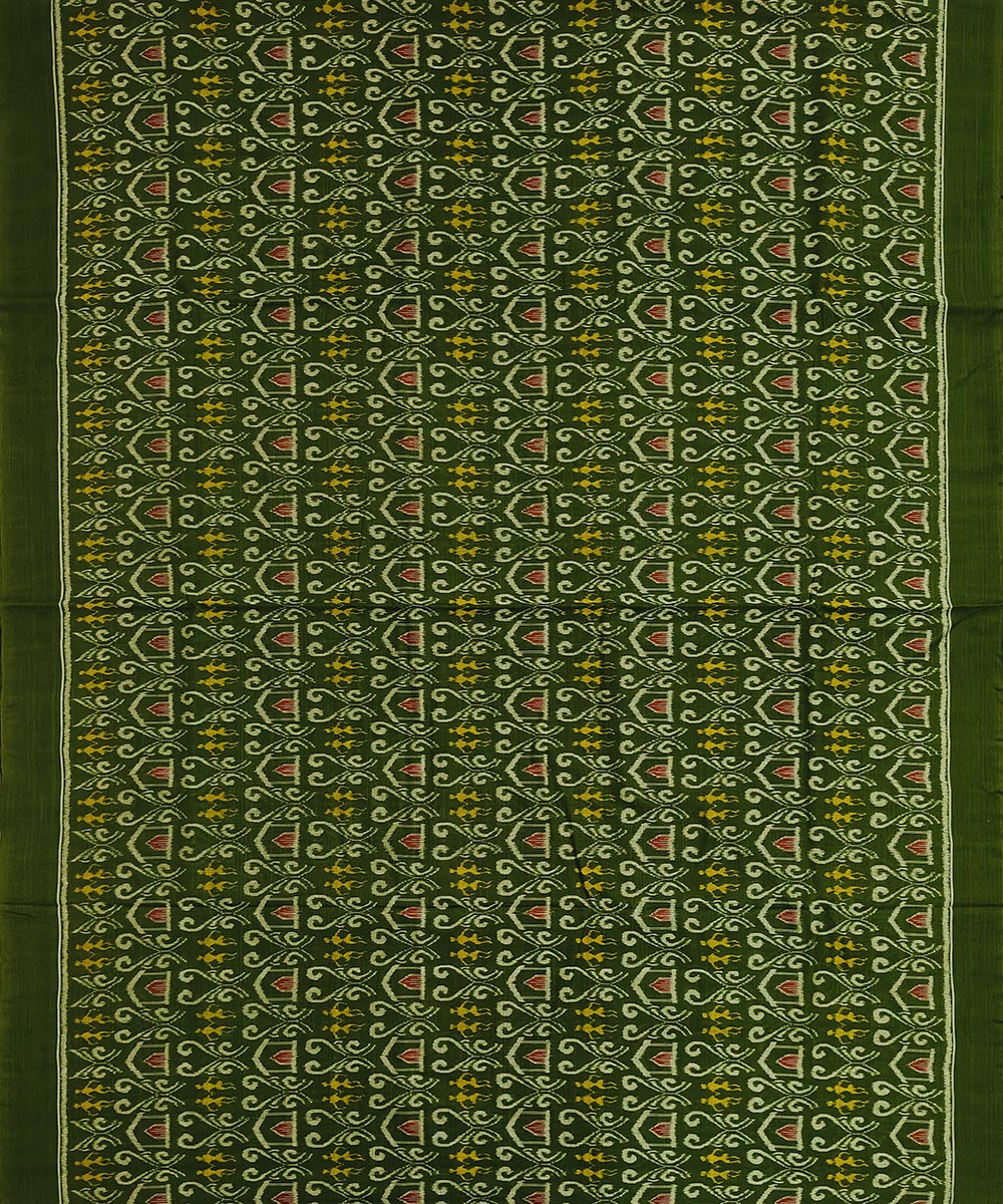 Green Sambalpuri Handwoven Single Ikat Shirting Materials Image 3