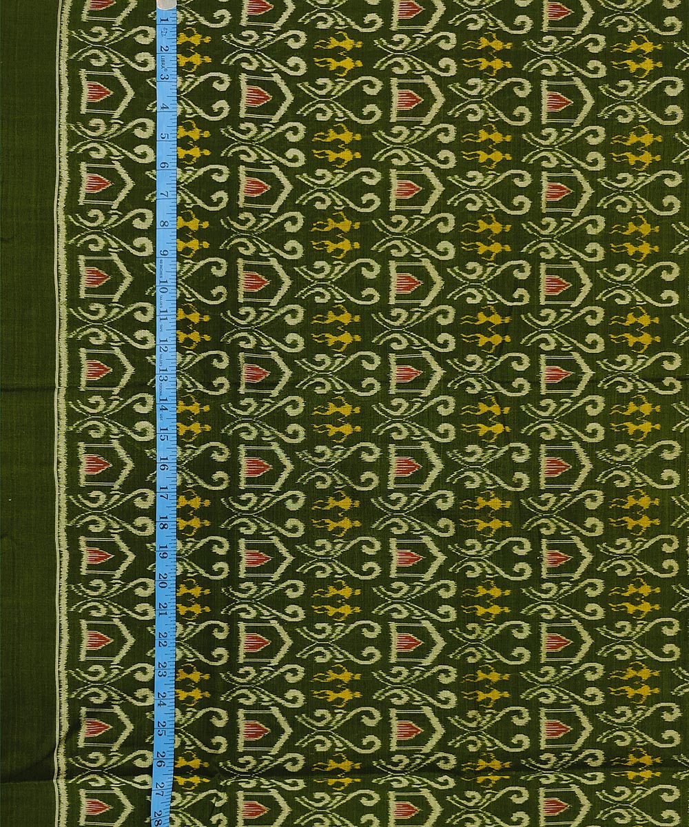 Green Sambalpuri Handwoven Single Ikat Shirting Materials Image 4