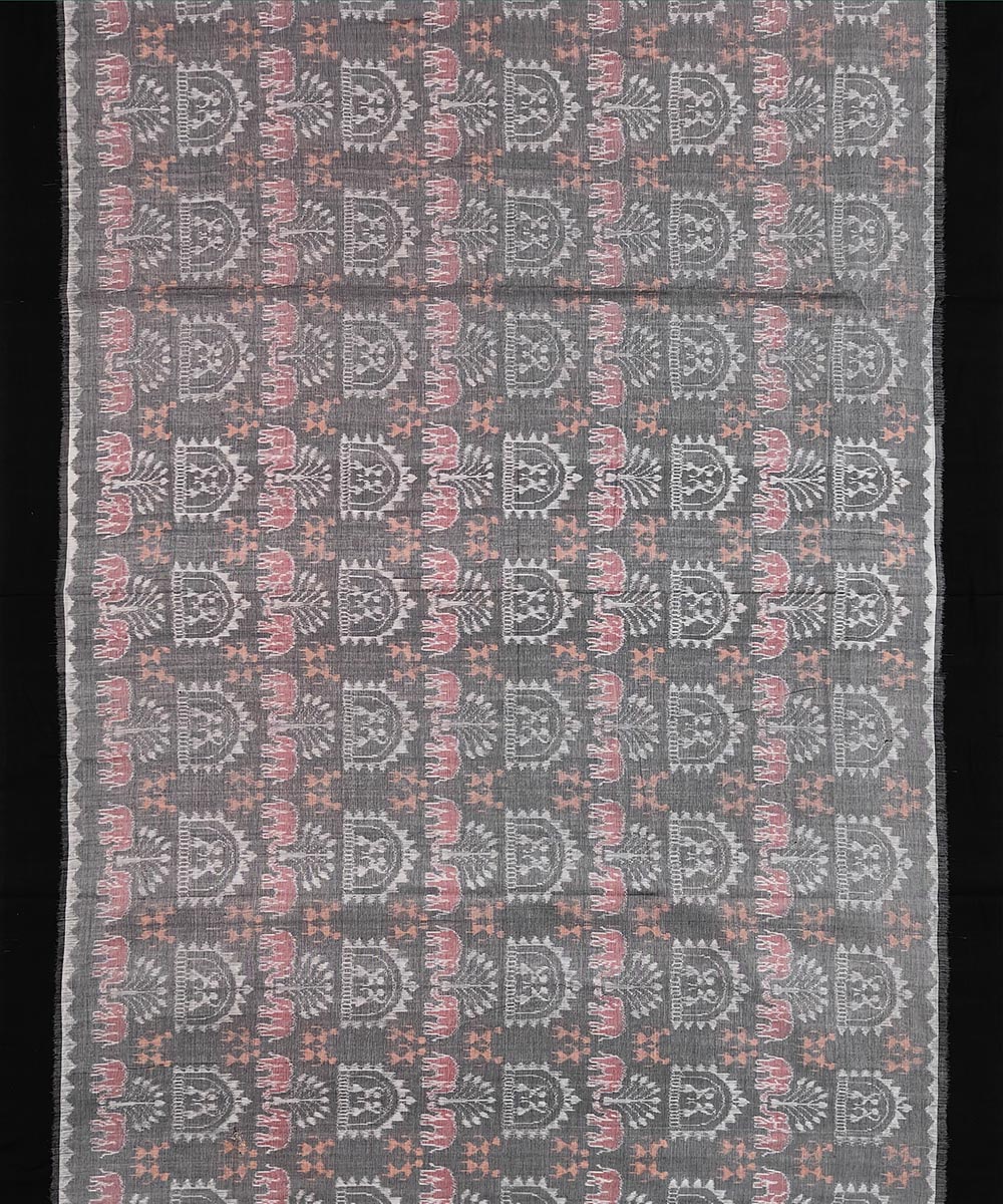 Gray Sambalpuri Handwoven Single Ikat Shirting Materials Image 3