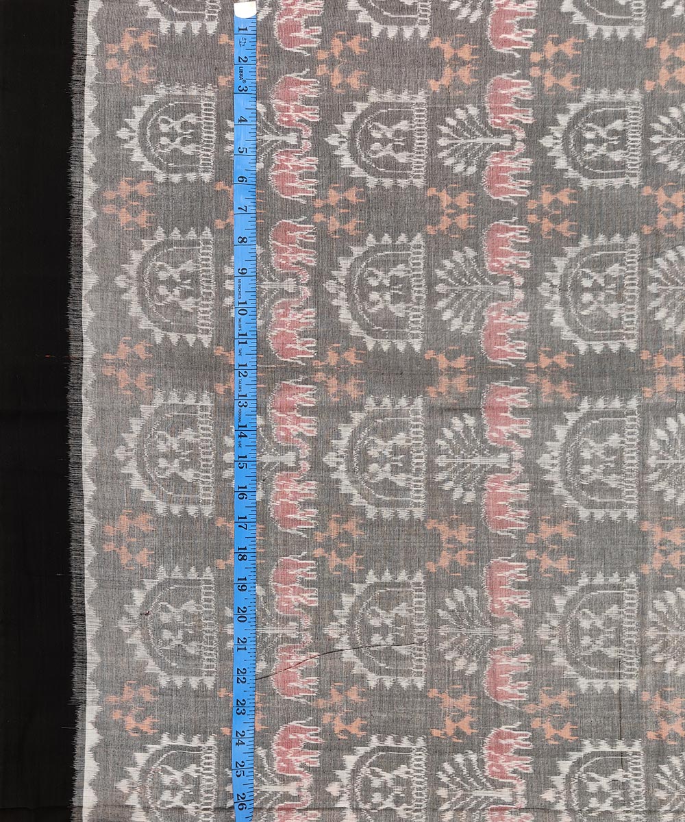 Gray Sambalpuri Handwoven Single Ikat Shirting Materials Image 4