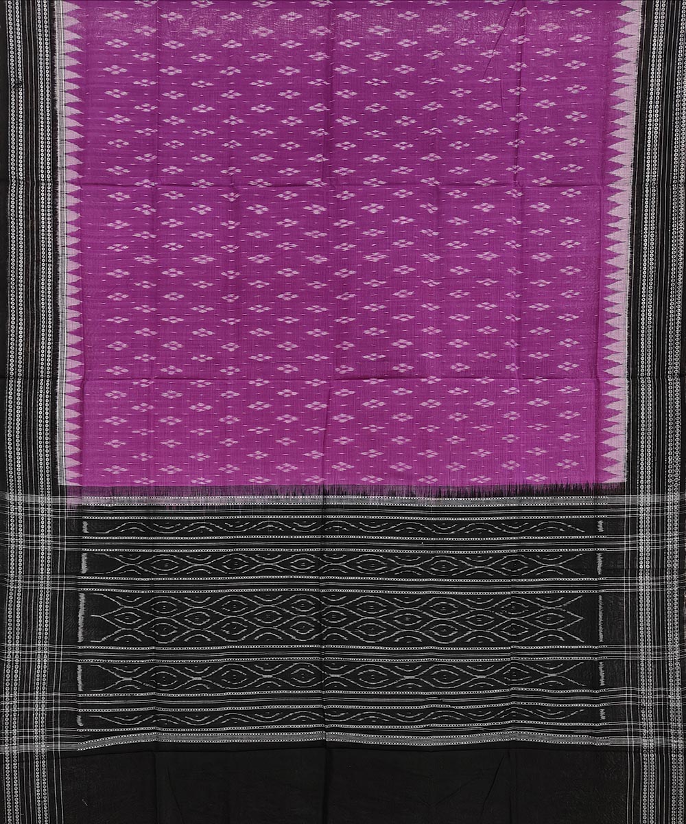 Purple Black Sambalpuri Handwoven Single Ikat Cotton Dupatta Image 2