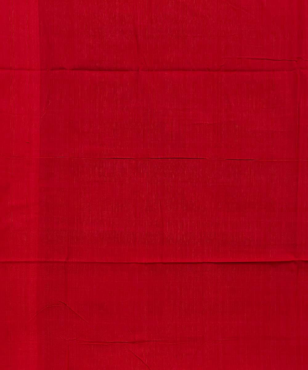Blue Red Sambalpuri Handwoven Single Ikat Cotton Saree Image 4