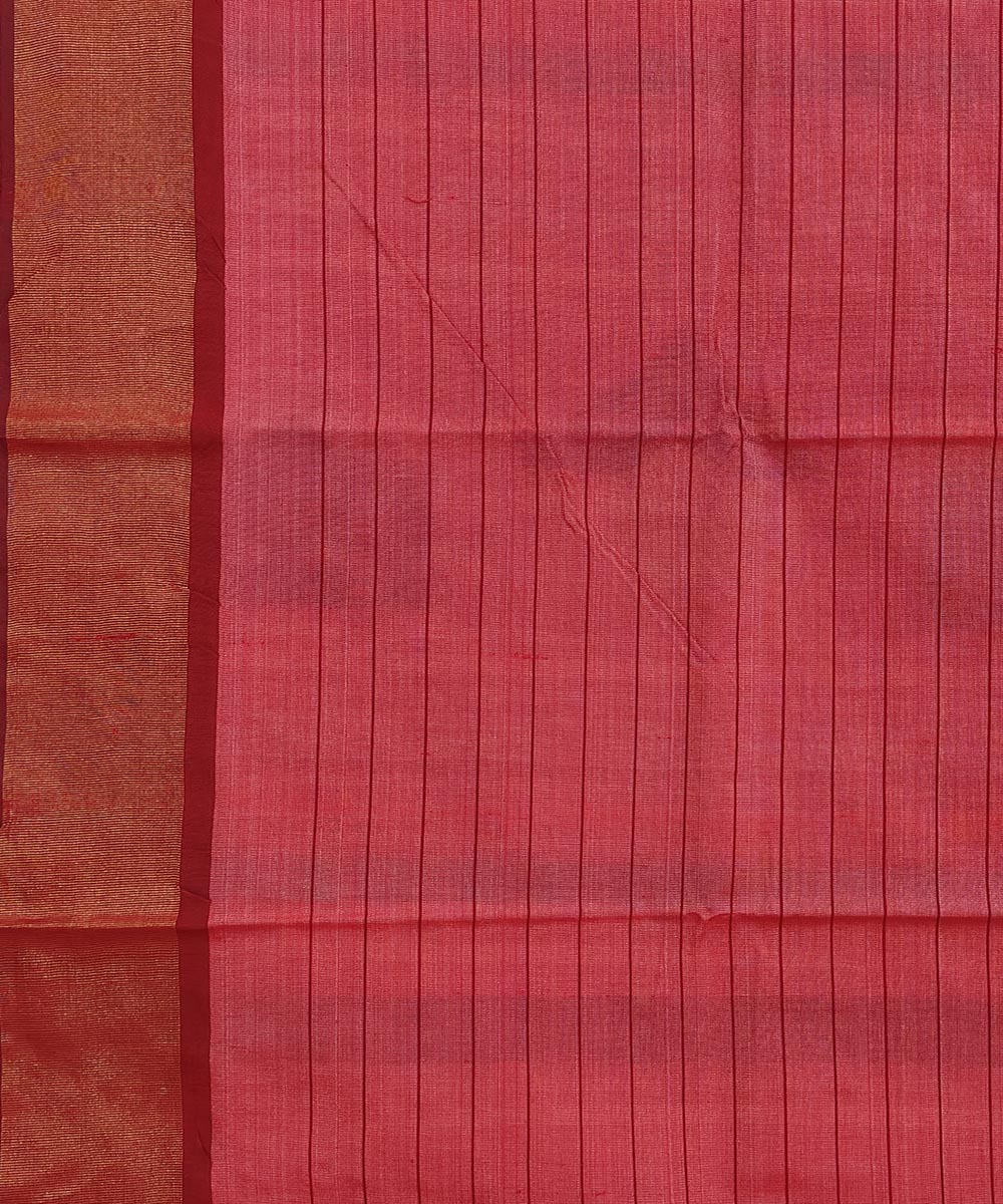 Beige Maroon Sambalpuri Handwoven Dolabedi Tussar Silk Saree Image 4