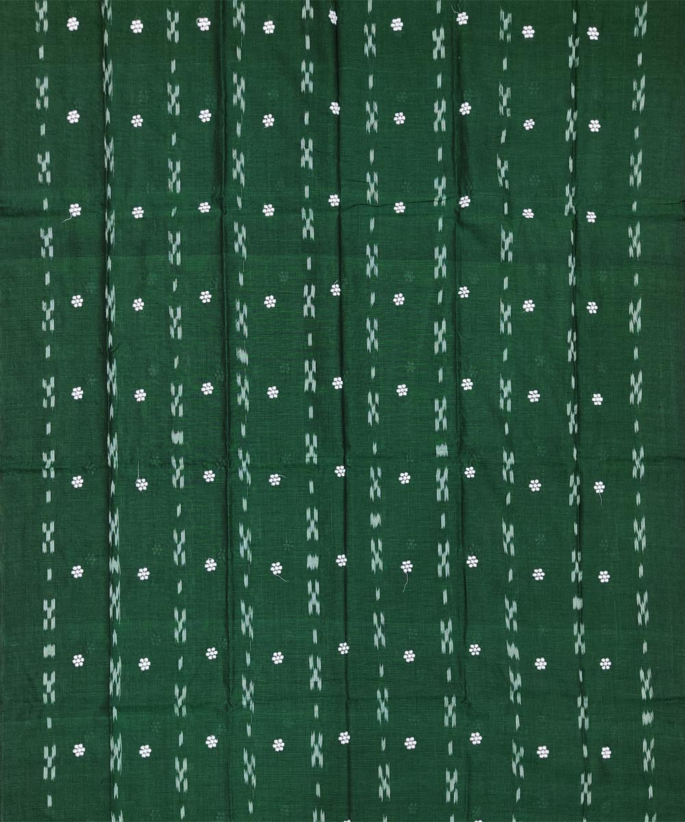 Green Red Nuapatna Handwoven Single Ikat Suit Set Image 3