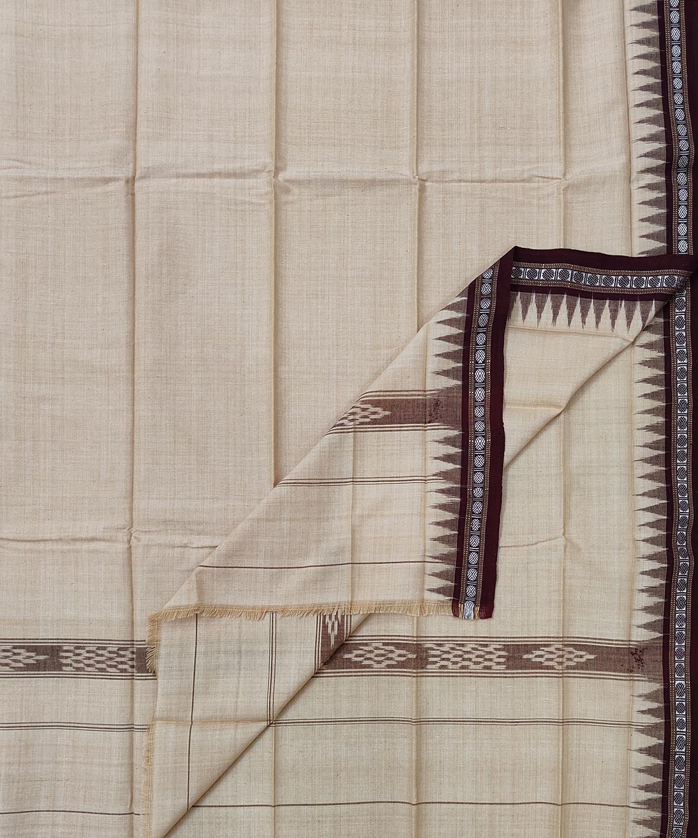 Beige Sambalpuri Handwoven Cotton Gamuchha Image 1
