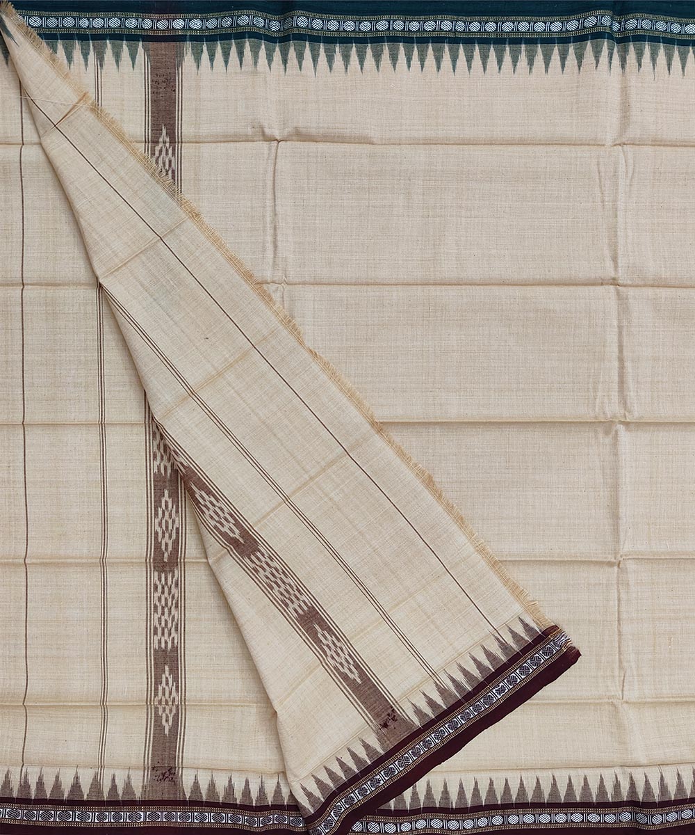 Beige Sambalpuri Handwoven Cotton Gamuchha Image 2